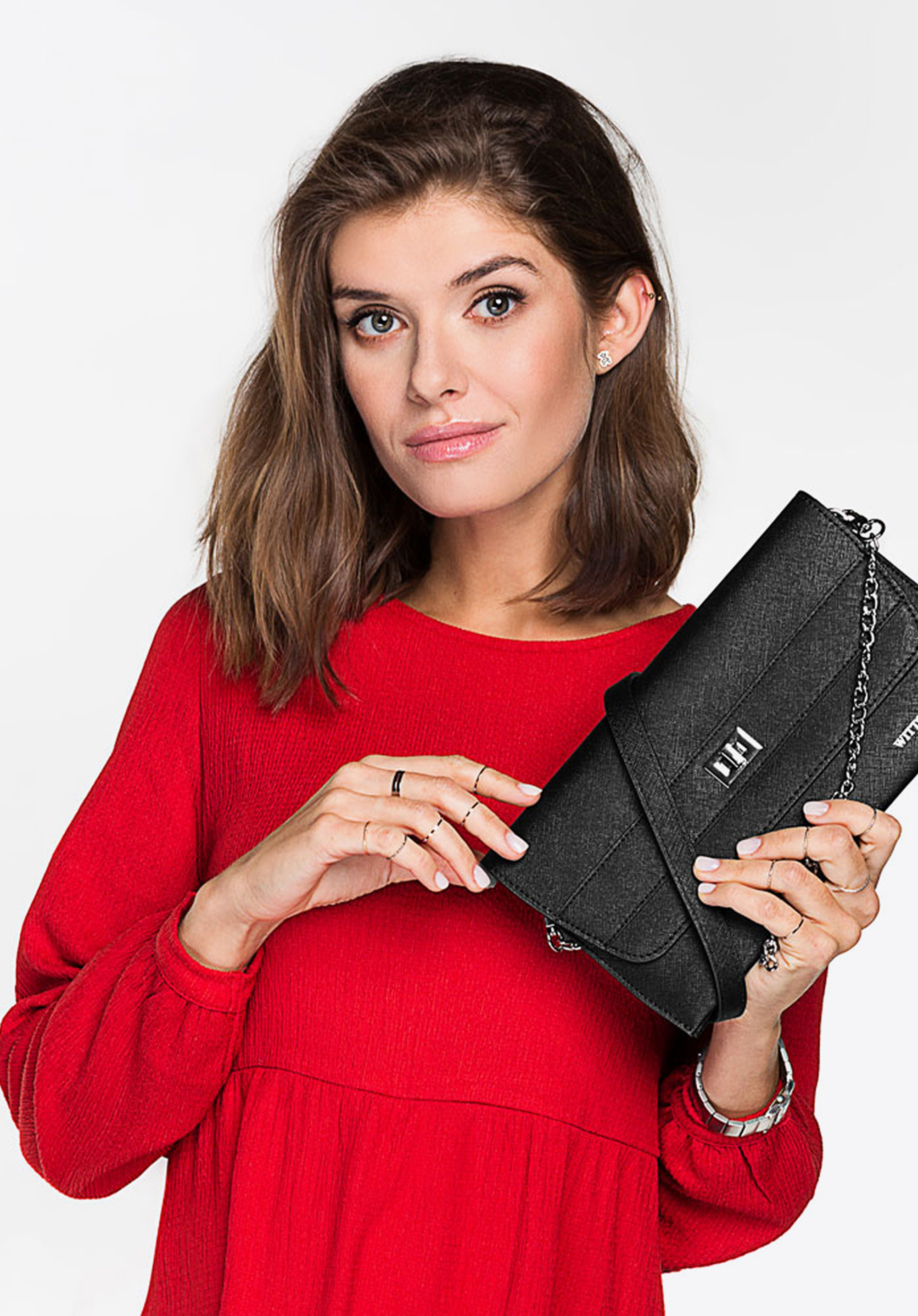 Abendtasche aus Saffiano-Leder