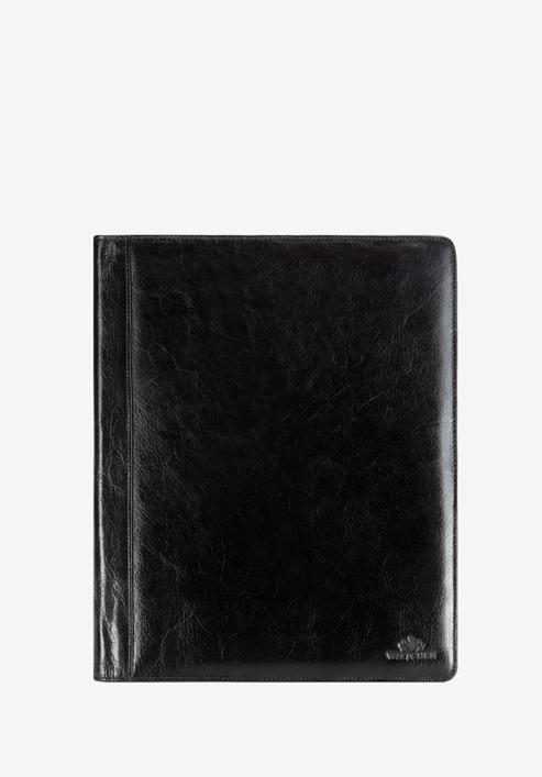 Aktentasche aus Leder ohne Verschluss, schwarz, 21-5-006-4, Bild 1