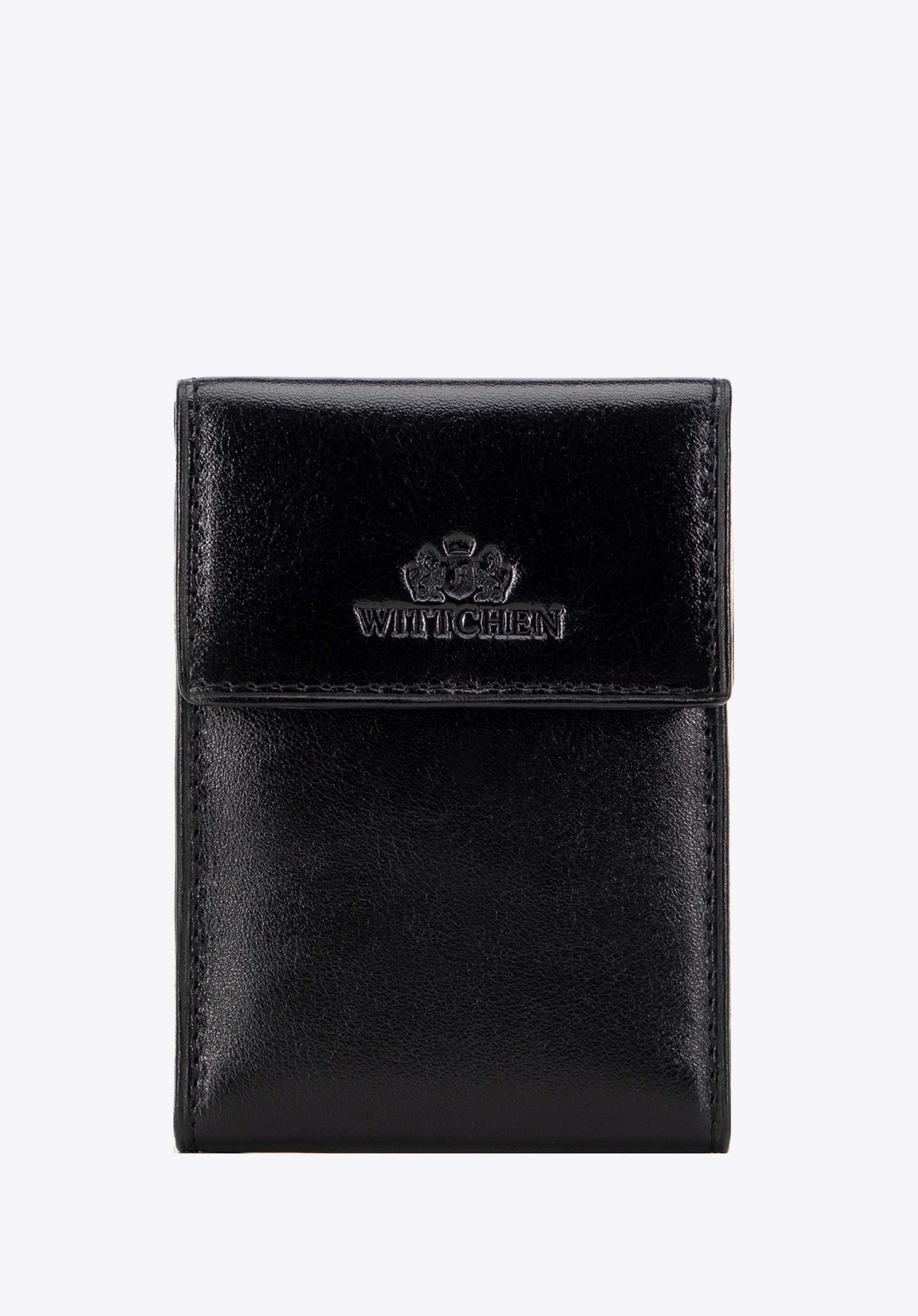 Ausklappbares Kreditkartenetui aus Leder, schwarz, 21-2-011-L10, Bild 1
