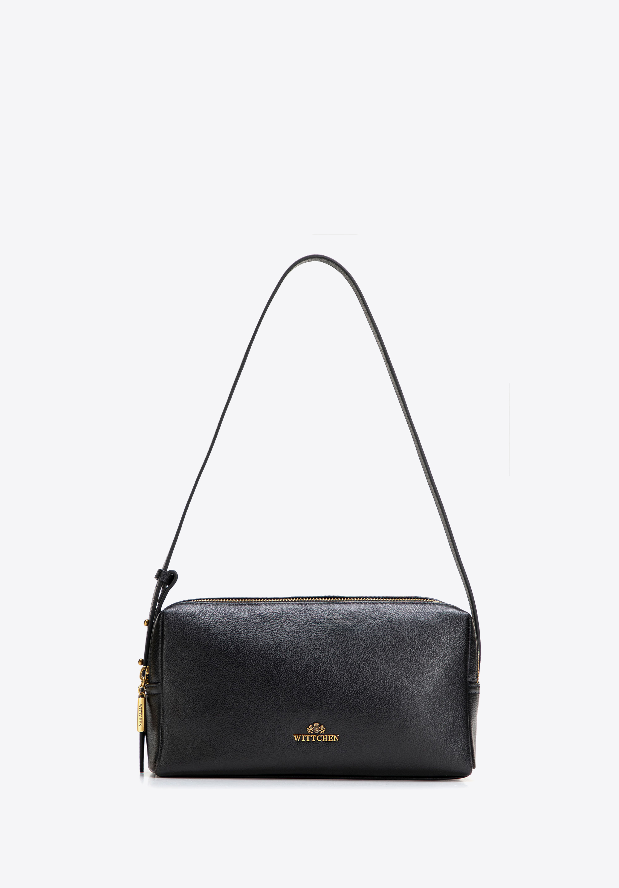 Baguette-Tasche aus Leder für Damen, schwarz, 102-4E-610-1, Bild 1