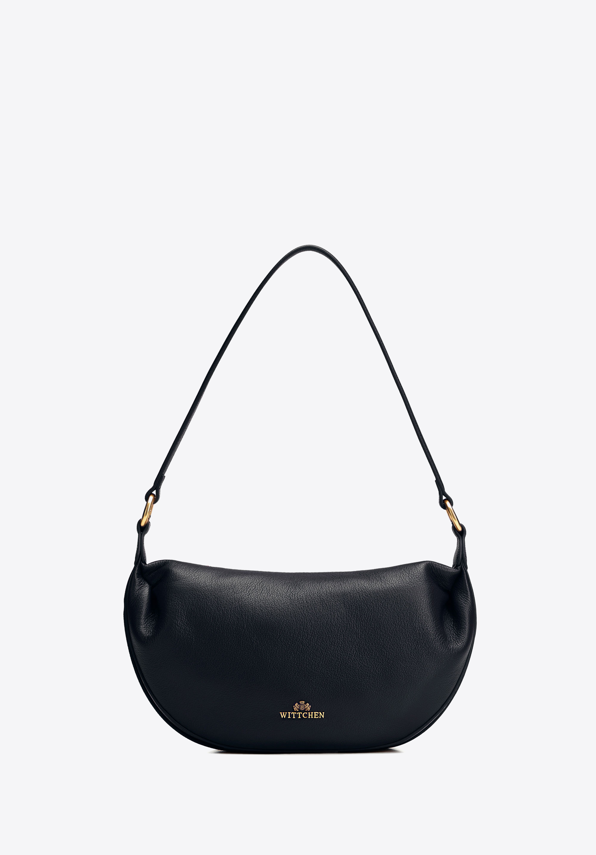 Baguette-Tasche aus Leder für Damen, schwarz, 102-4E-611-1, Bild 1