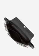 Baguette-Tasche aus Leder mit Kette, schwarz, 95-4E-628-1, Bild 3