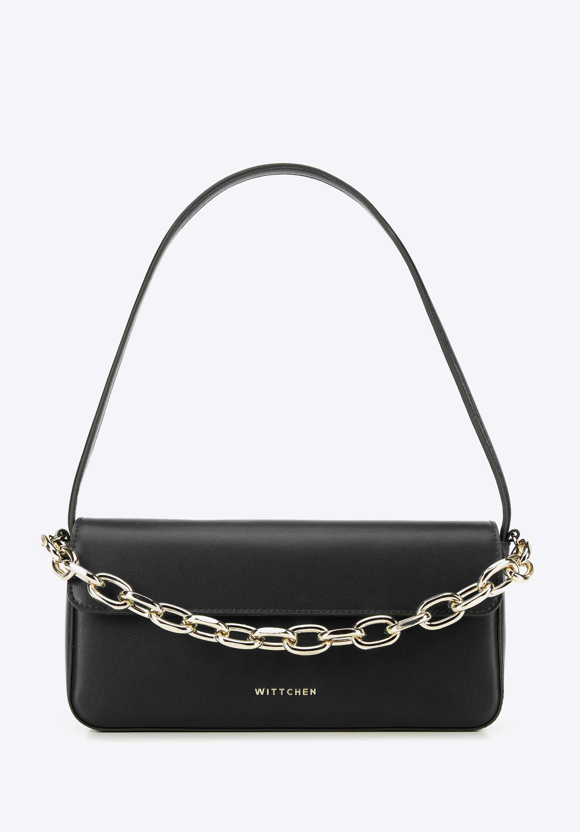 Baguette-Tasche aus Leder mit Kette