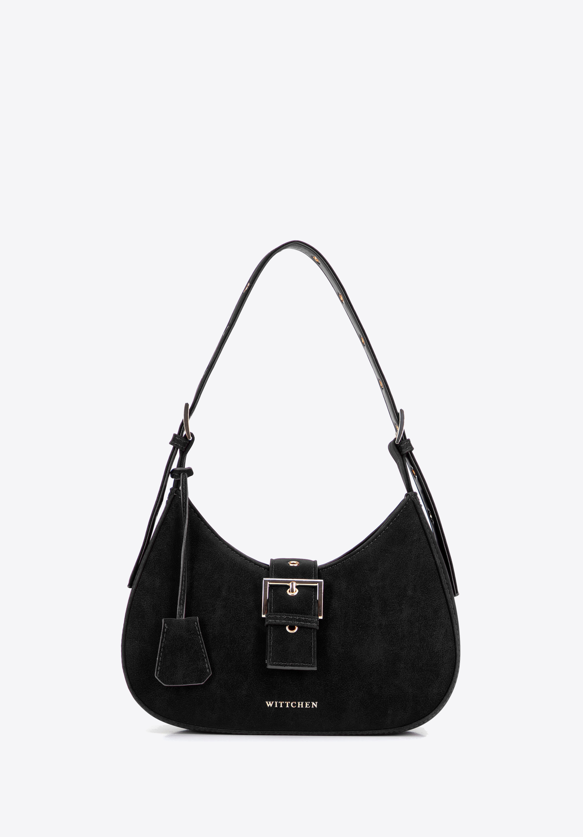 Baguette-Tasche für Damen mit dekorativer Schnalle, schwarz, 103-4Y-506-1, Bild 1