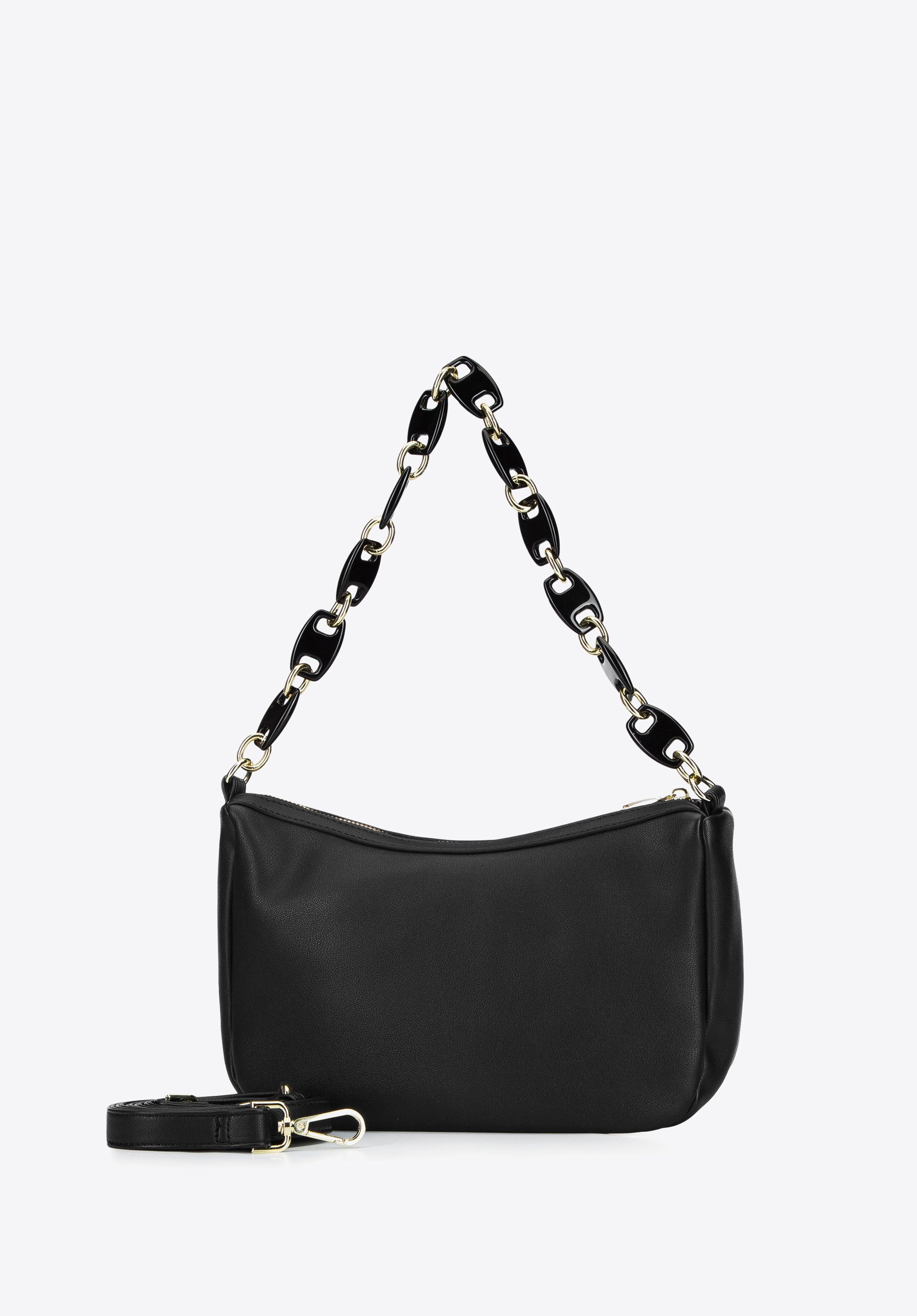 Baguette-Tasche mit Kette, schwarz, 93-4Y-413-1, Bild 1