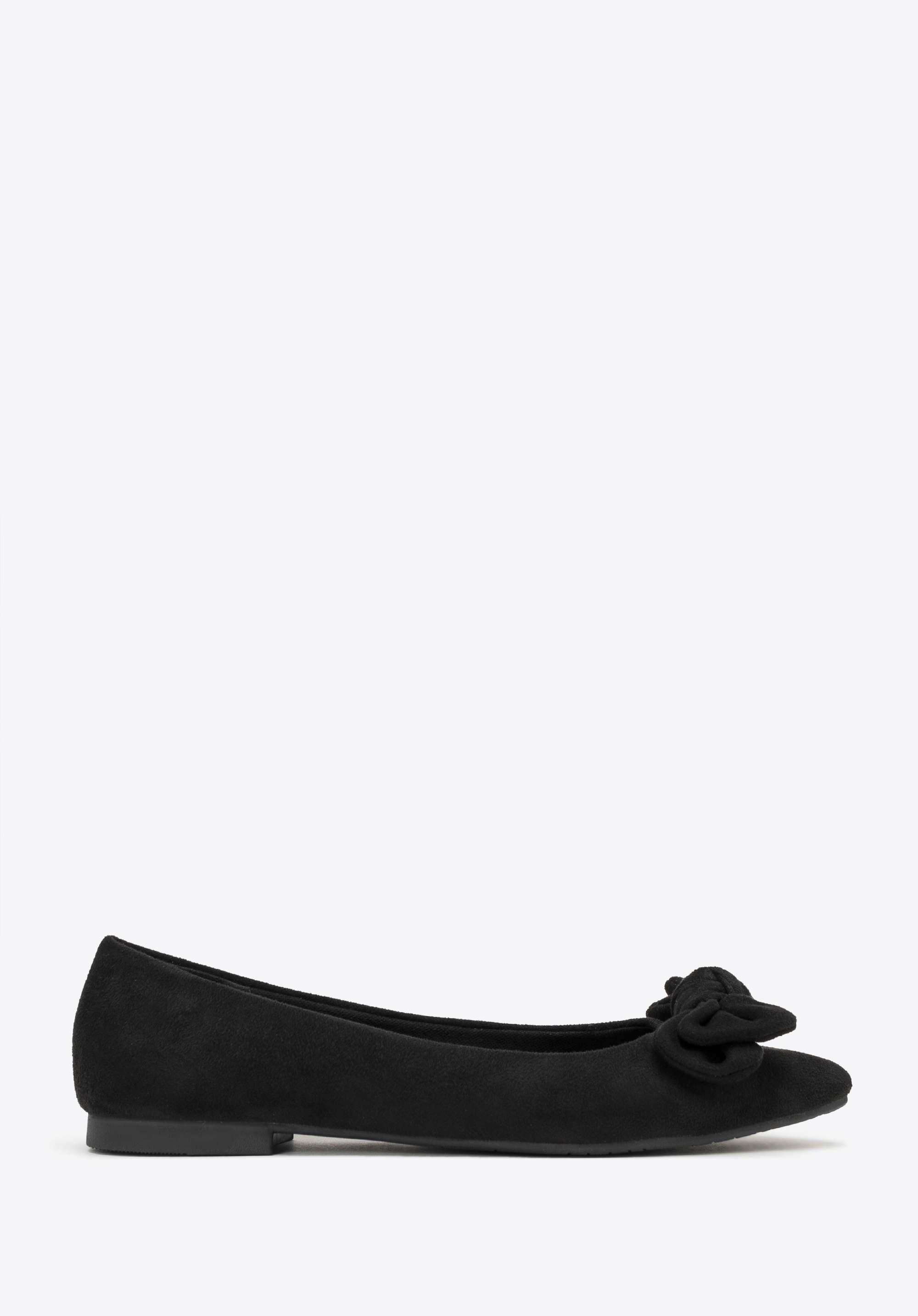 Ballerinas aus Öko-Wildleder mit Schleife, schwarz, 98-DP-204-1-37, Bild 1