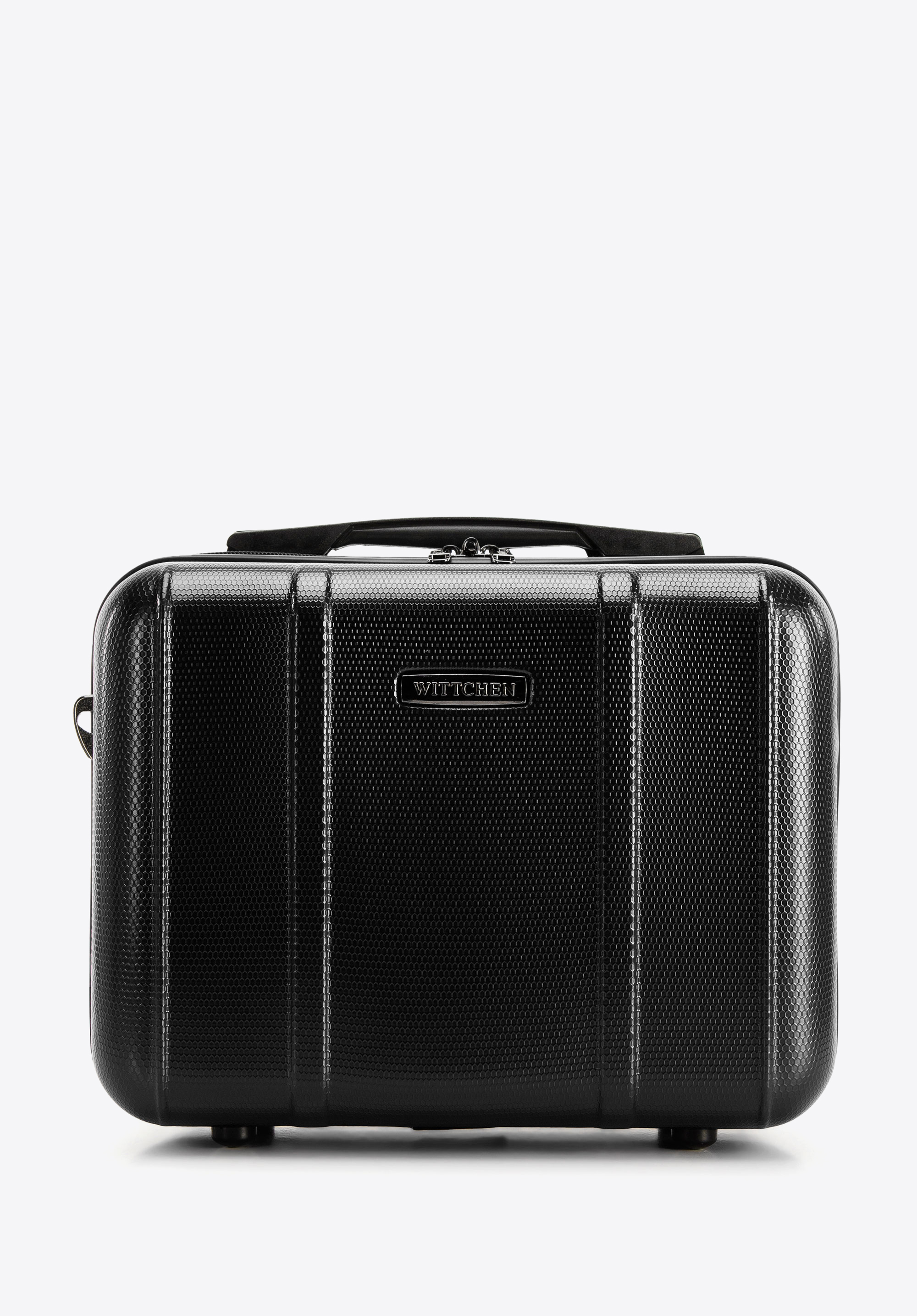 Beauty Case  aus Polycarbonat mit vertikaler Prägung, schwarz, 56-3P-714-85, Bild 1