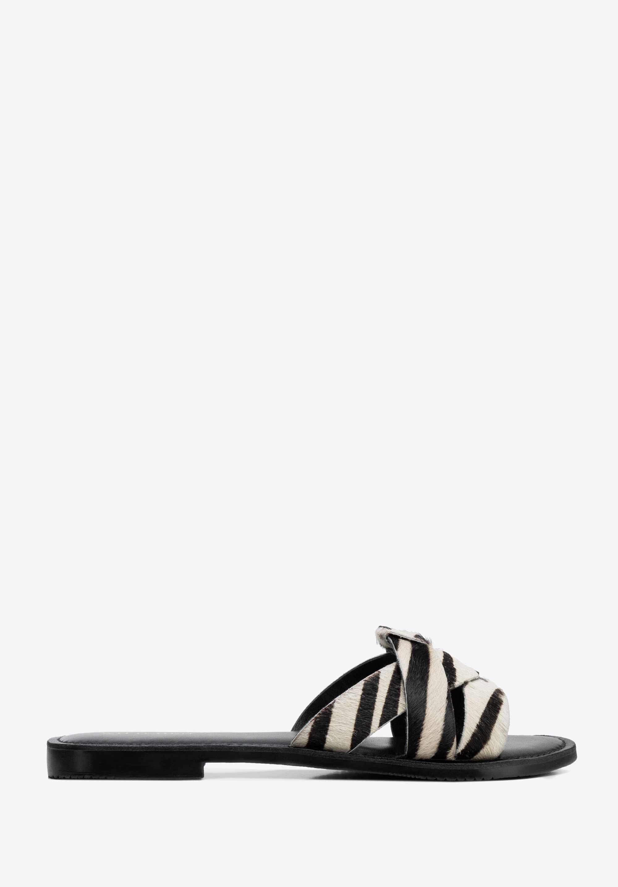 Damen Pantoletten mit Animalprint, schwarz-beige, 100-D-701-1-36, Bild 1