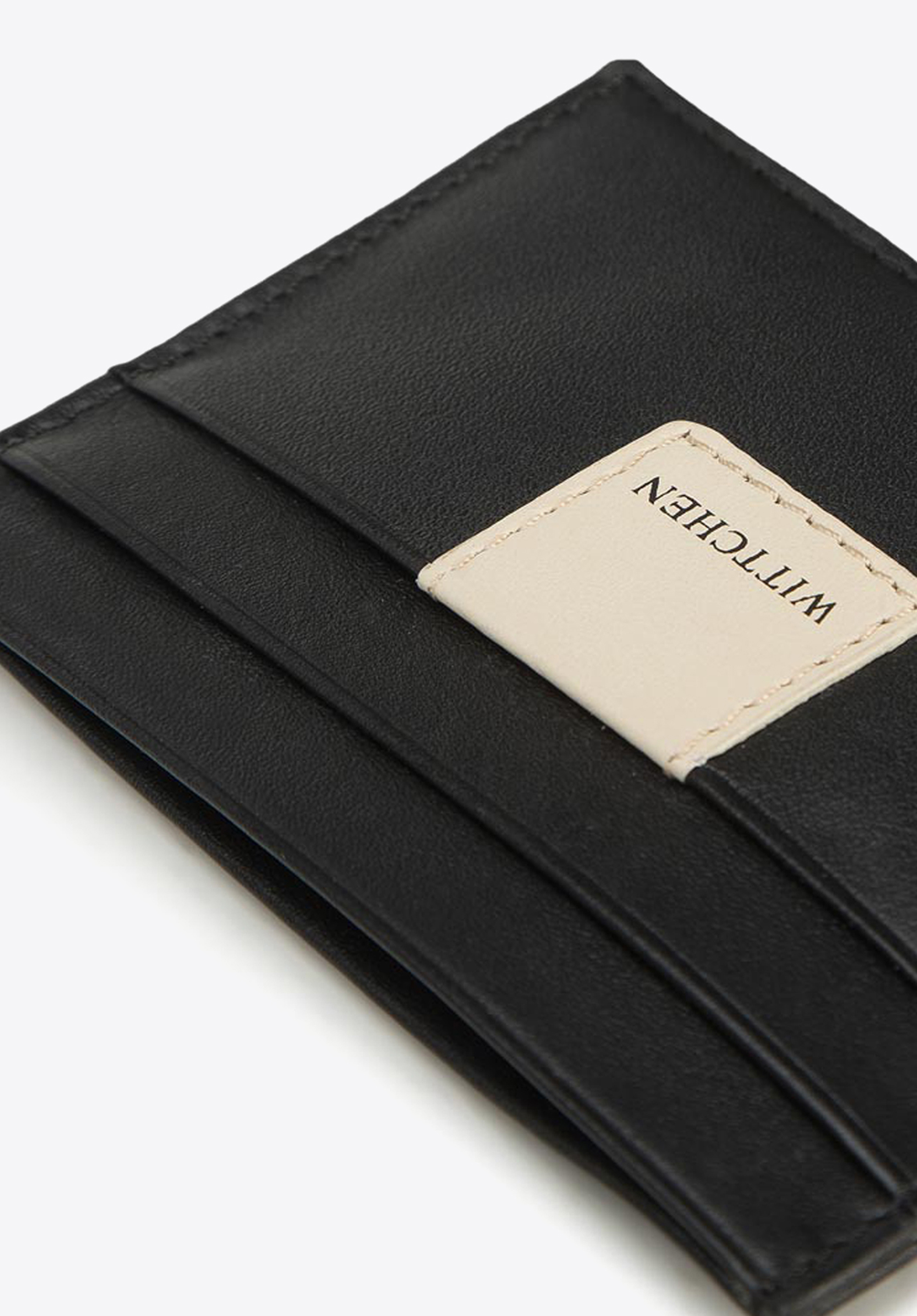 KARTENETUI AUS LEDER MIT RFID-SCHUTZ, schwarz-beige, 26-2-918-19, Bild 1