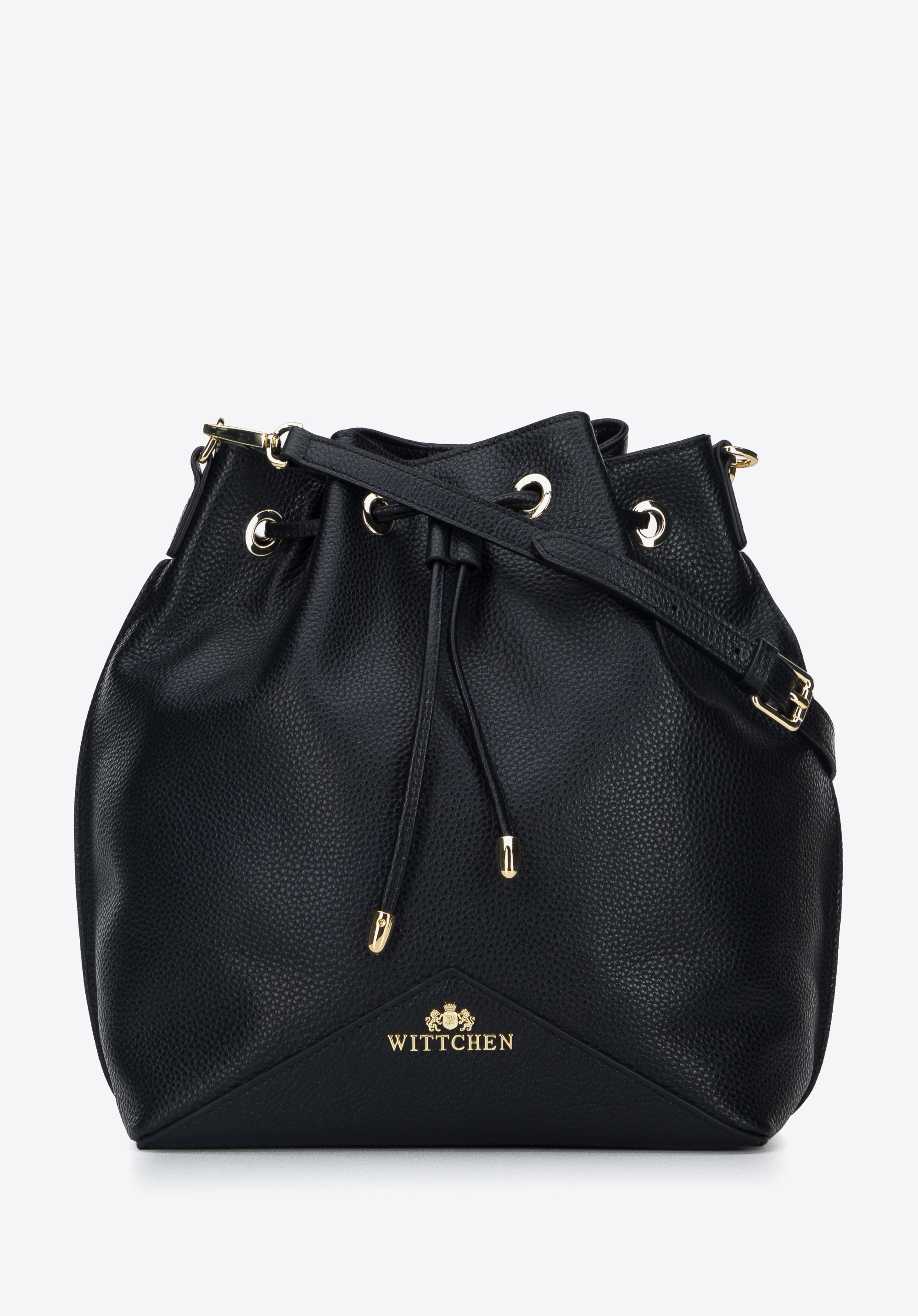 Beuteltasche aus Leder, schwarz, 95-4E-622-1, Bild 1