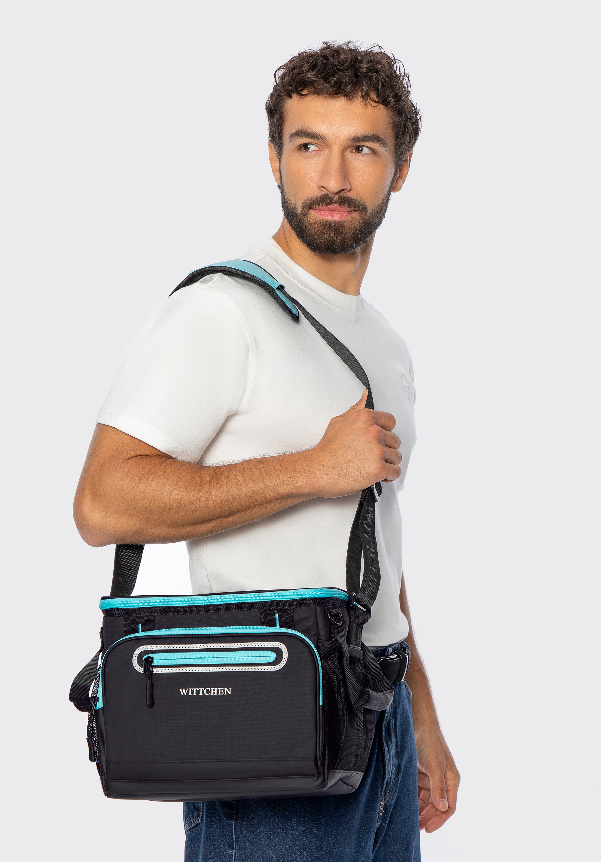 16L isolierte Kühltasche, schwarz-blau, 56-3S-109-10, Bild 1