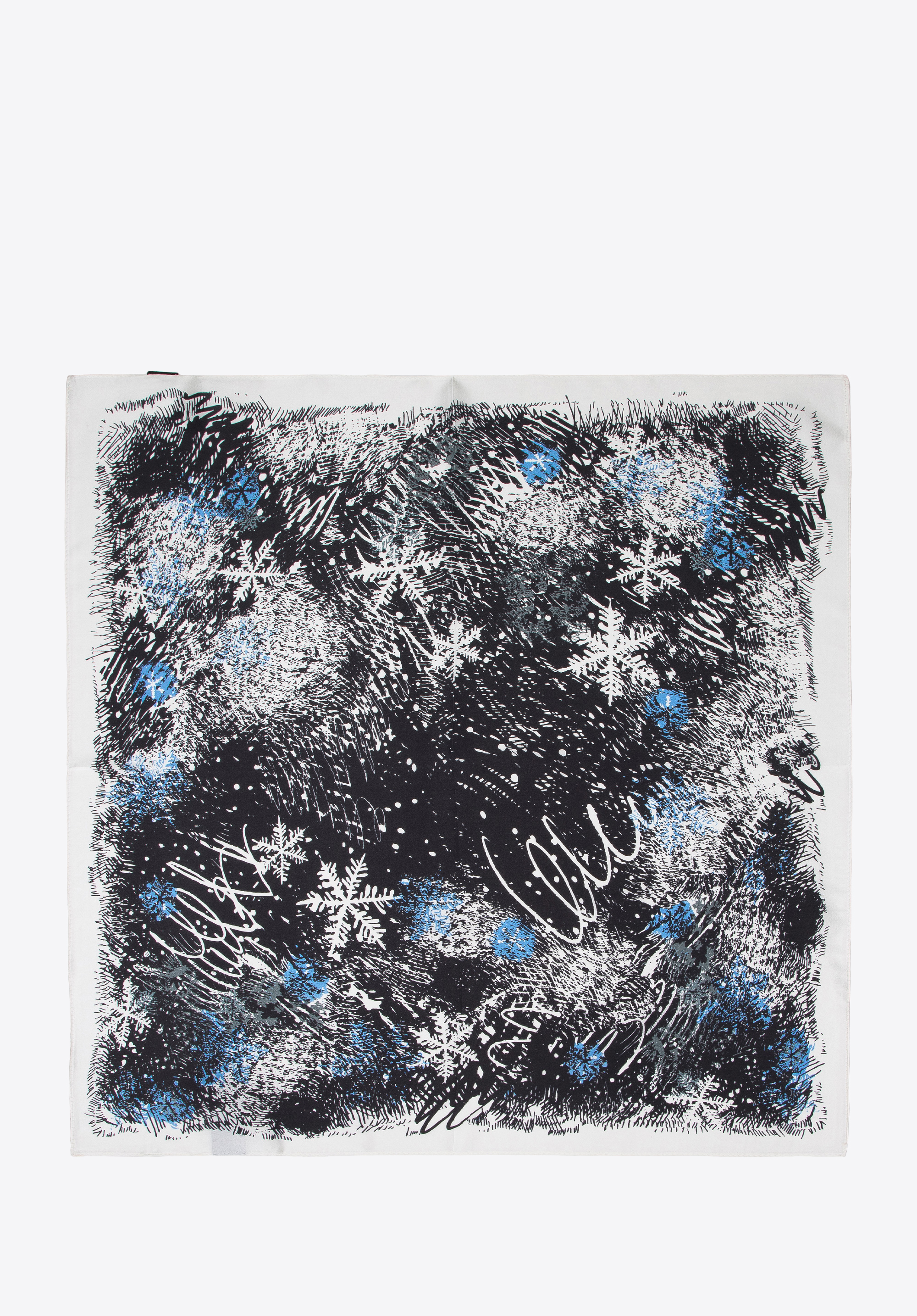 Gemustertes Seidentuch für Damen, schwarz-blau, 95-7D-S01-X5, Bild 1