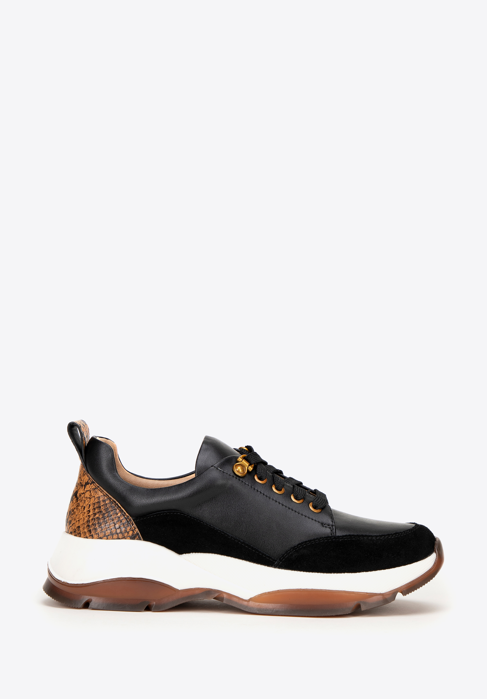 Damen-Sneaker mit Animal-Detail, schwarz-braun, 99-D-513-1-38, Bild 1