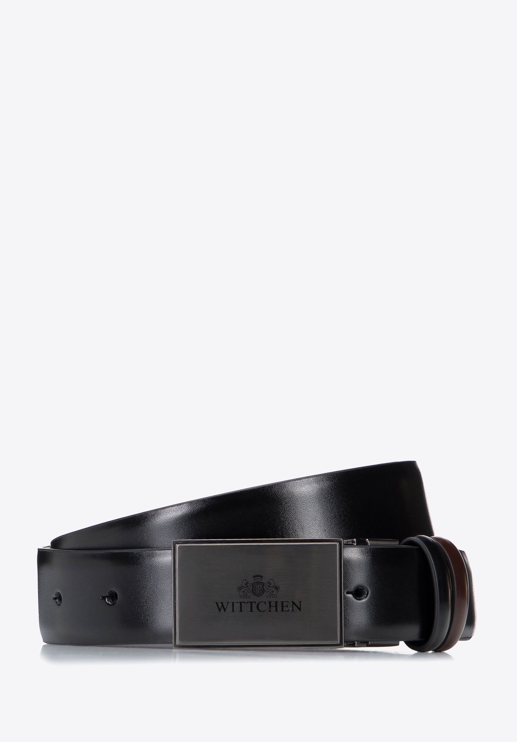 Herren zweiseitige Ledergürtel, schwarz-braun, 95-8M-917-1-90, Bild 1