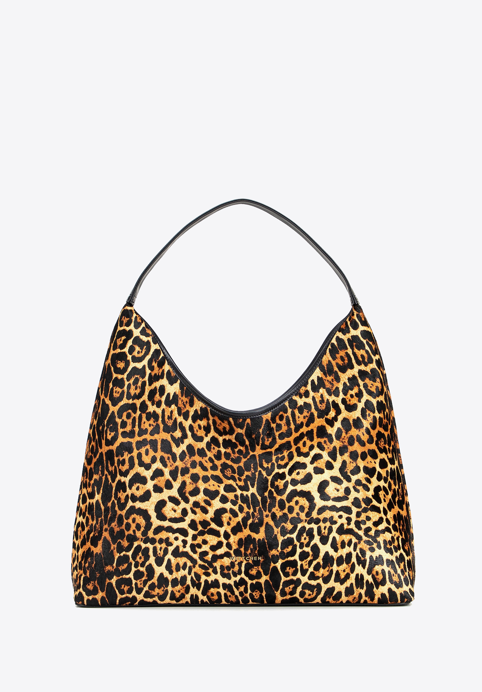 Hobo-Tasche aus Leder mit Tiermuster für Damen, schwarz-braun, 102-4E-606-4, Bild 1