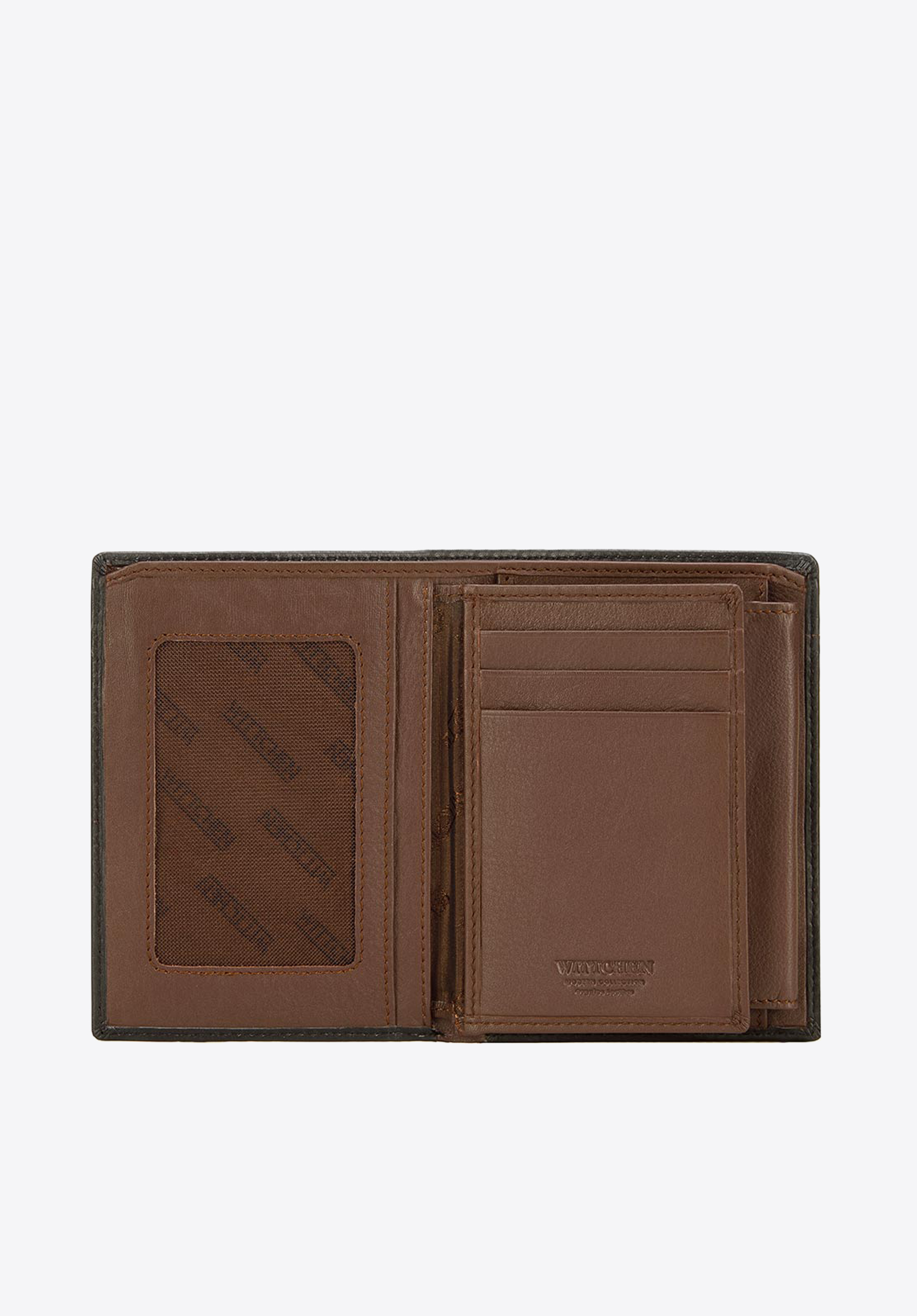 LEDER-GELDBEUTEL FÜR HERREN MIT CUT-OUT, schwarz-braun, 21-1-492-14, Bild 1