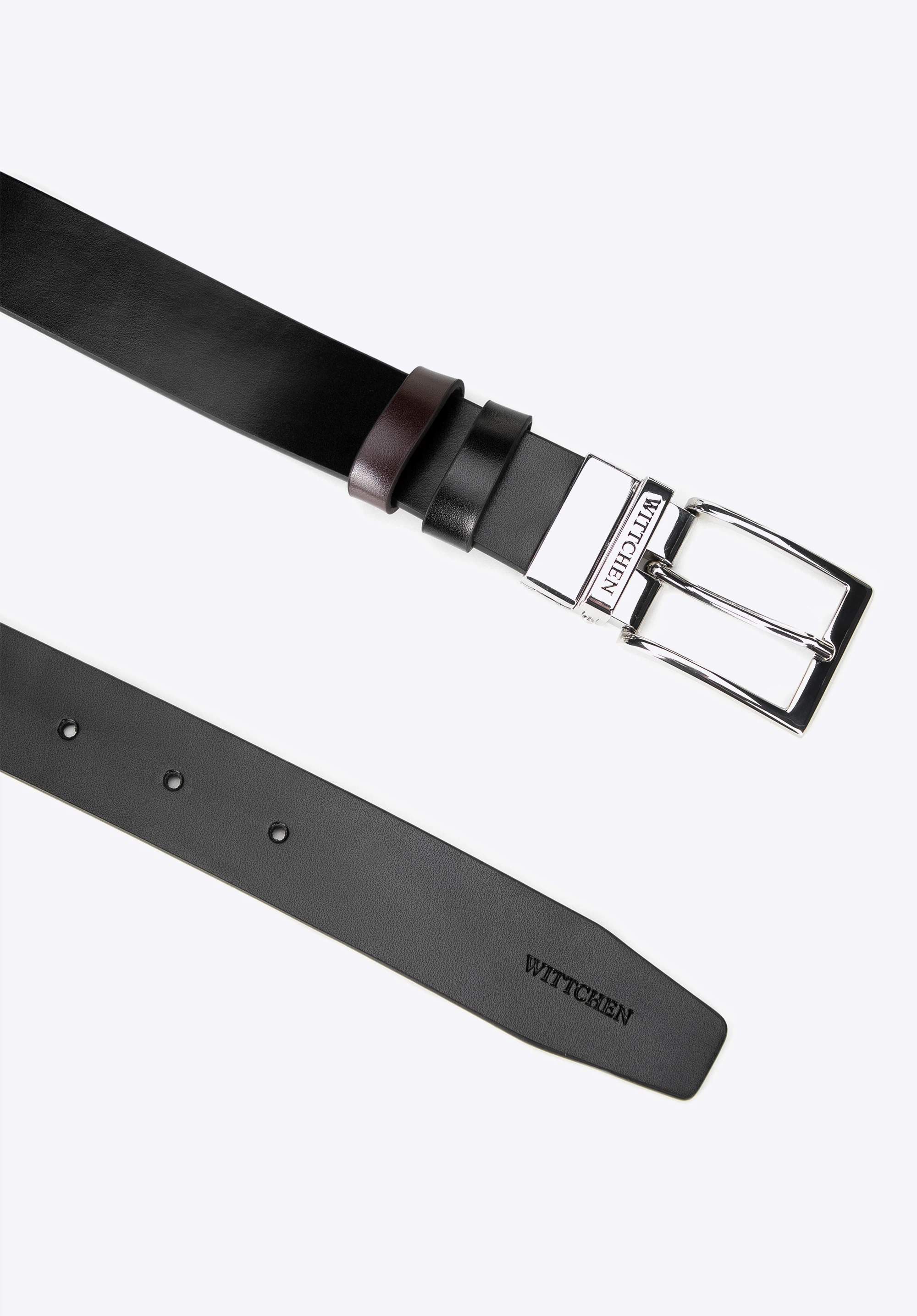 Wendbarer Ledergürtel, schwarz-braun, 100-8M-909-1-10, Bild 1