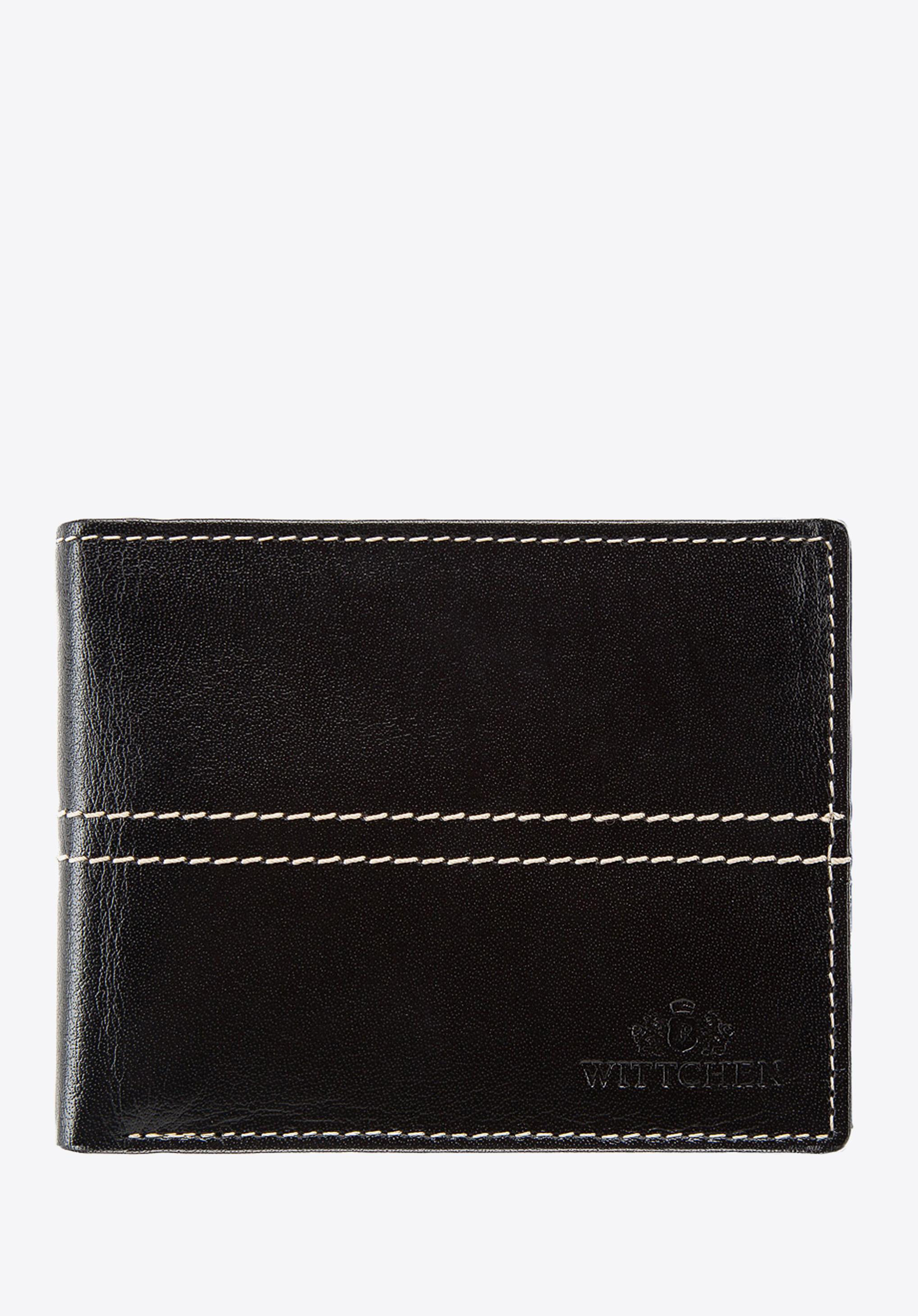 Braune Lederbrieftasche, schwarz, 14-1-116-L1, Bild 1