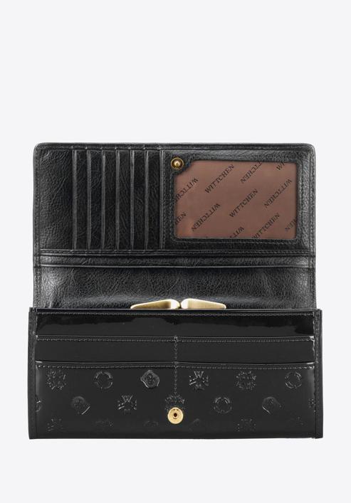 Brieftasche aus Lackleder mit Monogramm, schwarz, 34-1-075-00, Bild 2