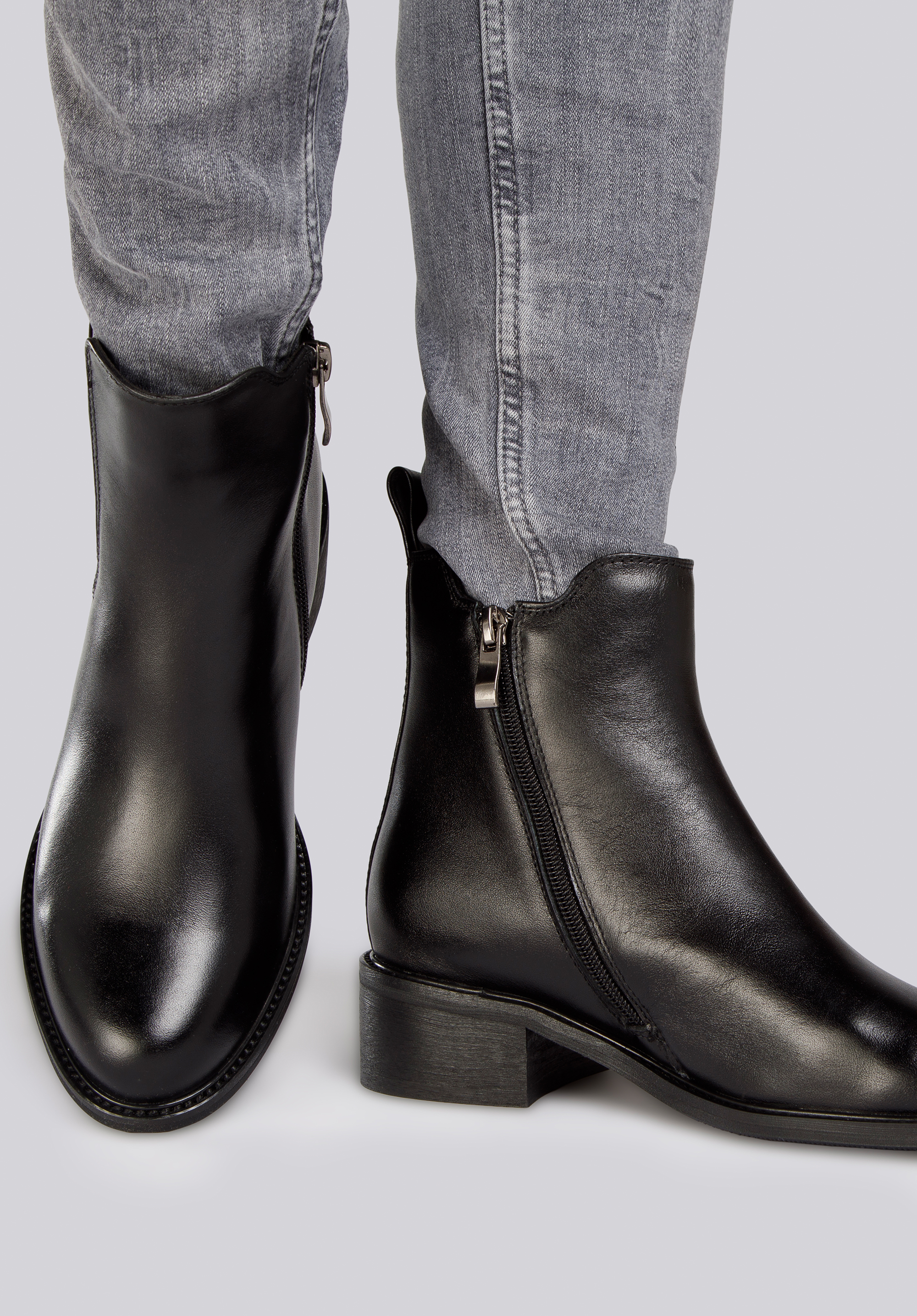 Chelsea-Boots aus Leder, schwarz, 93-D-507-1-36, Bild 1