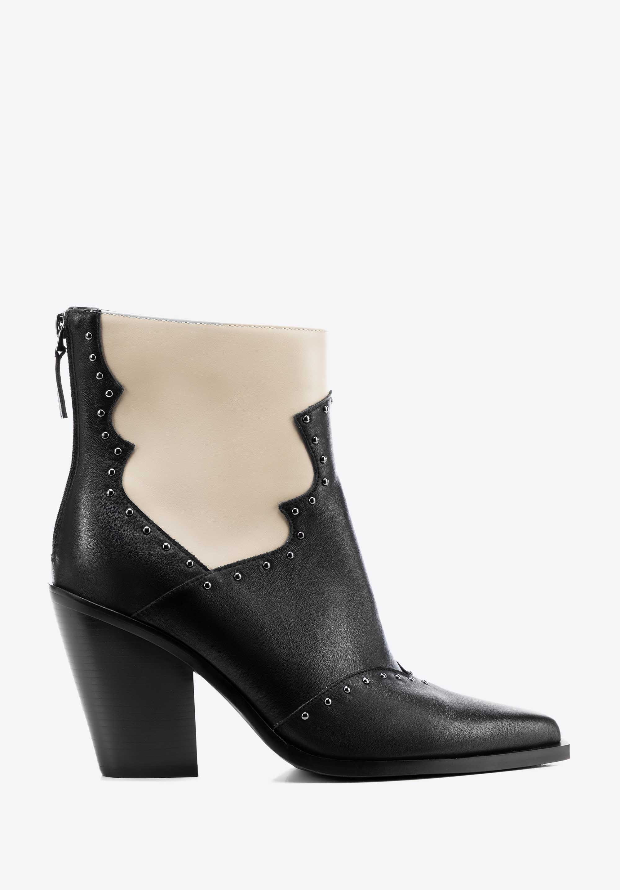 Damen-Cowboystiefel aus Naturleder, schwarz-creme, 101-D-960-0-36, Bild 1