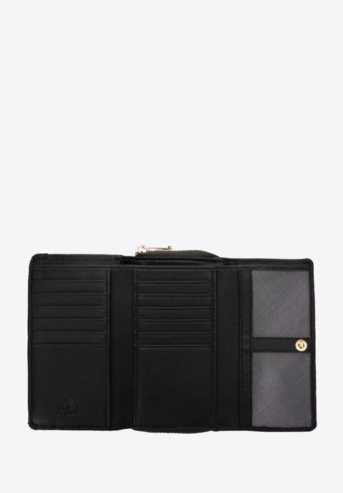 Gemusterte Damenbrieftasche, schwarz-creme, 97-1E-500-X1, Bild 2