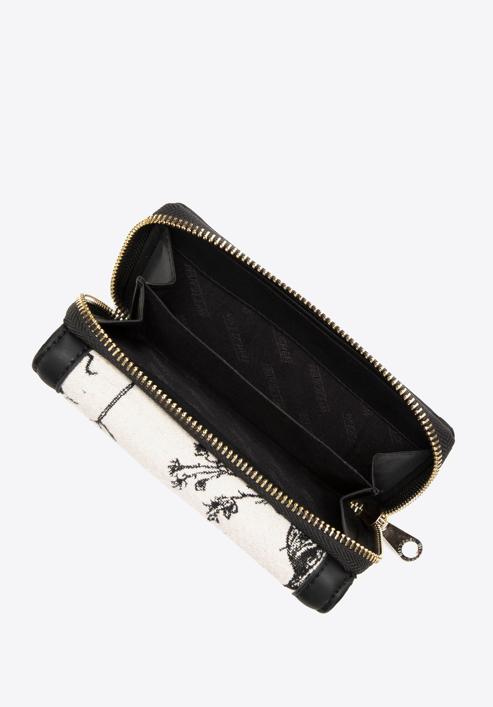 Gemusterte Damenbrieftasche, schwarz-creme, 97-1E-500-X3, Bild 3