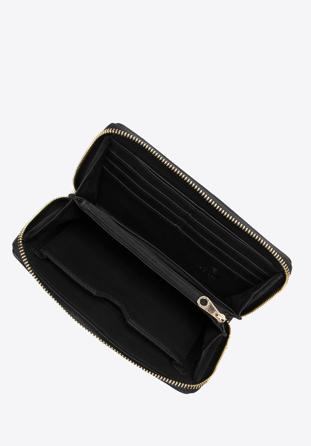Gemusterte Damenbrieftasche, schwarz-creme, 97-1E-501-X1, Bild 1