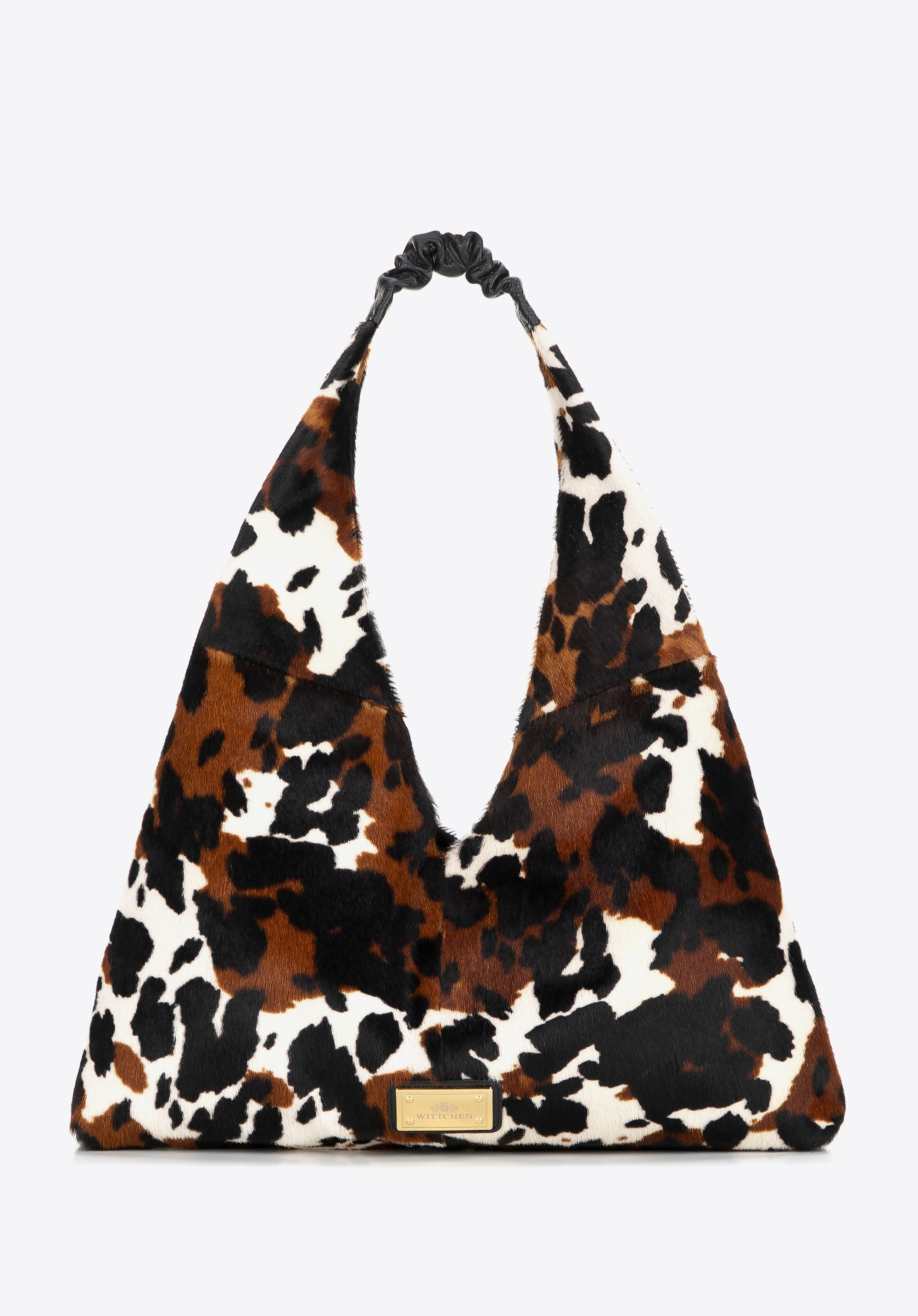 Hobo-Tasche aus Leder mit Animal-Print