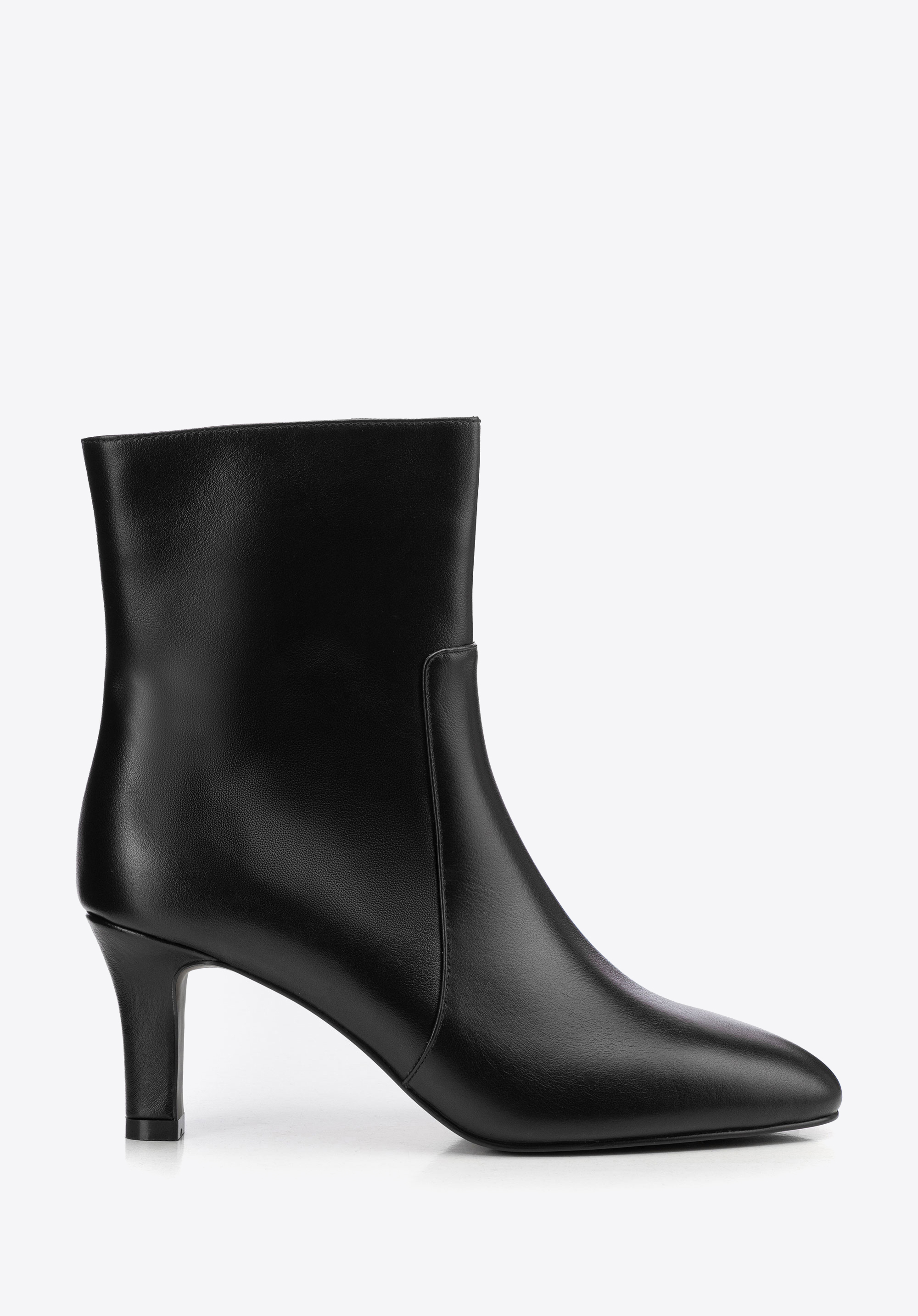 Damen-Ankle-Boots aus Leder mit Absatz, schwarz, 103-D-352-1-37, Bild 1