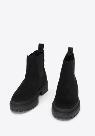 Damen -Chelsea-Boots mit dicker Sohle, schwarz, 93-D-303-1-39, Bild 1