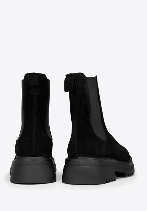 Damen-Chelsea-Stiefel aus Wildleder mit dicker Sohle, schwarz, 97-D-308-4-37, Bild 4