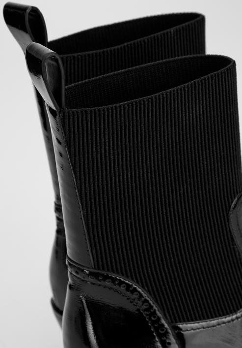 Damen-Cowboystiefel aus Lackleder mit elastischem Schaft, schwarz, 97-D-510-1L-38, Bild 6