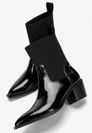 Damen-Cowboystiefel aus Lackleder mit elastischem Schaft, schwarz, 97-D-510-1L-38, Bild 7