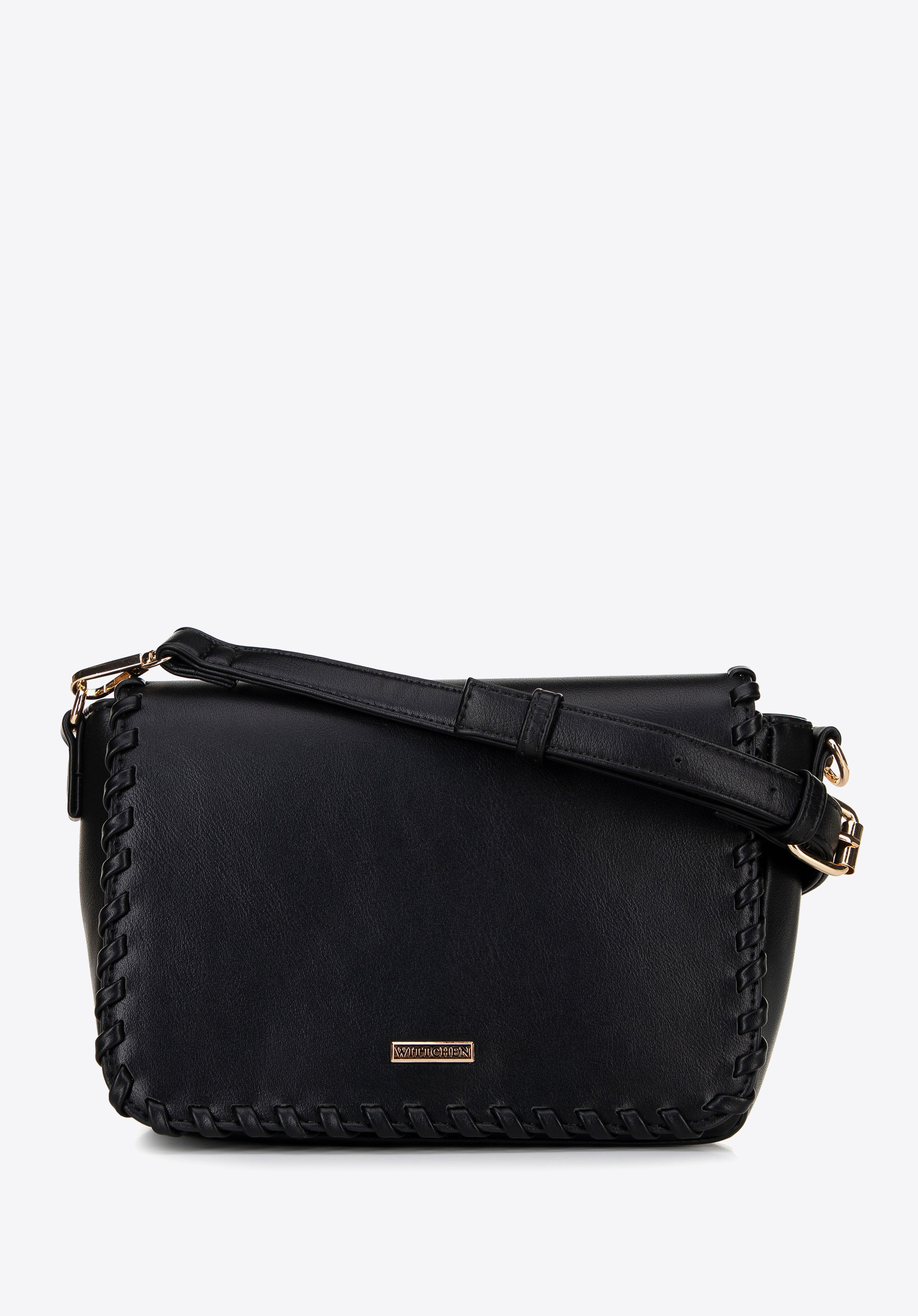 Damen-Crossbody mit beschnittener Klappe, schwarz, 100-4Y-235-1, Bild 1