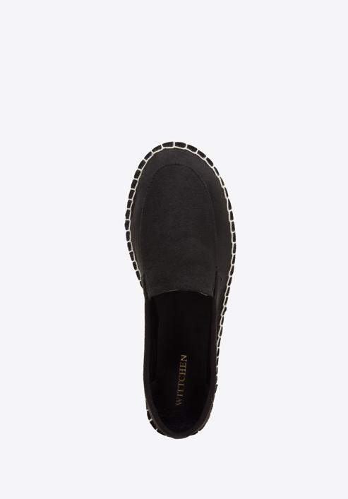 Damen-Espadrilles aus Öko-Wildleder, schwarz, 96-DP-800-N-39, Bild 4