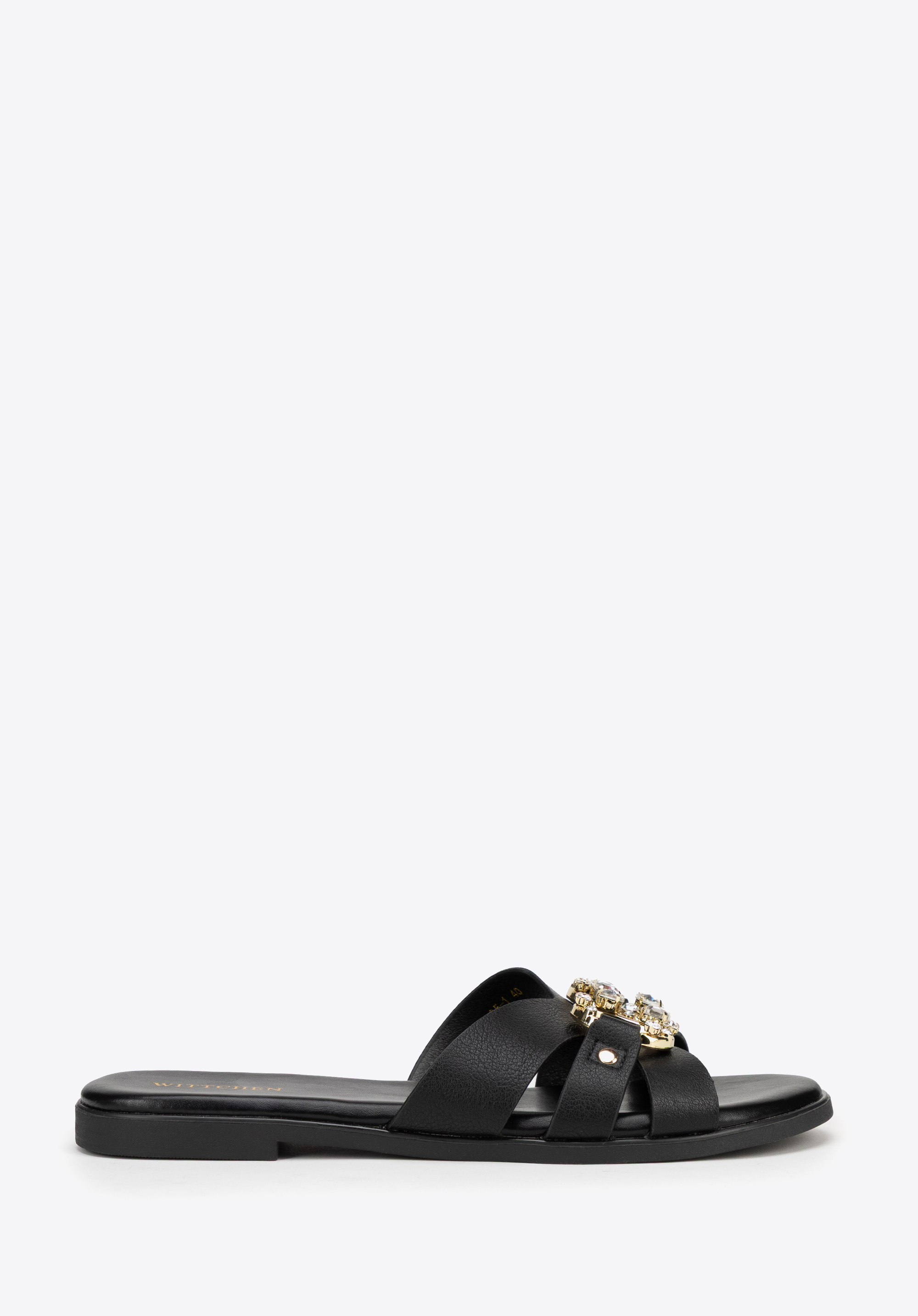 Damen-Flip-Flops aus Öko-Leder, schwarz, 100-DP-205-1-38, Bild 1