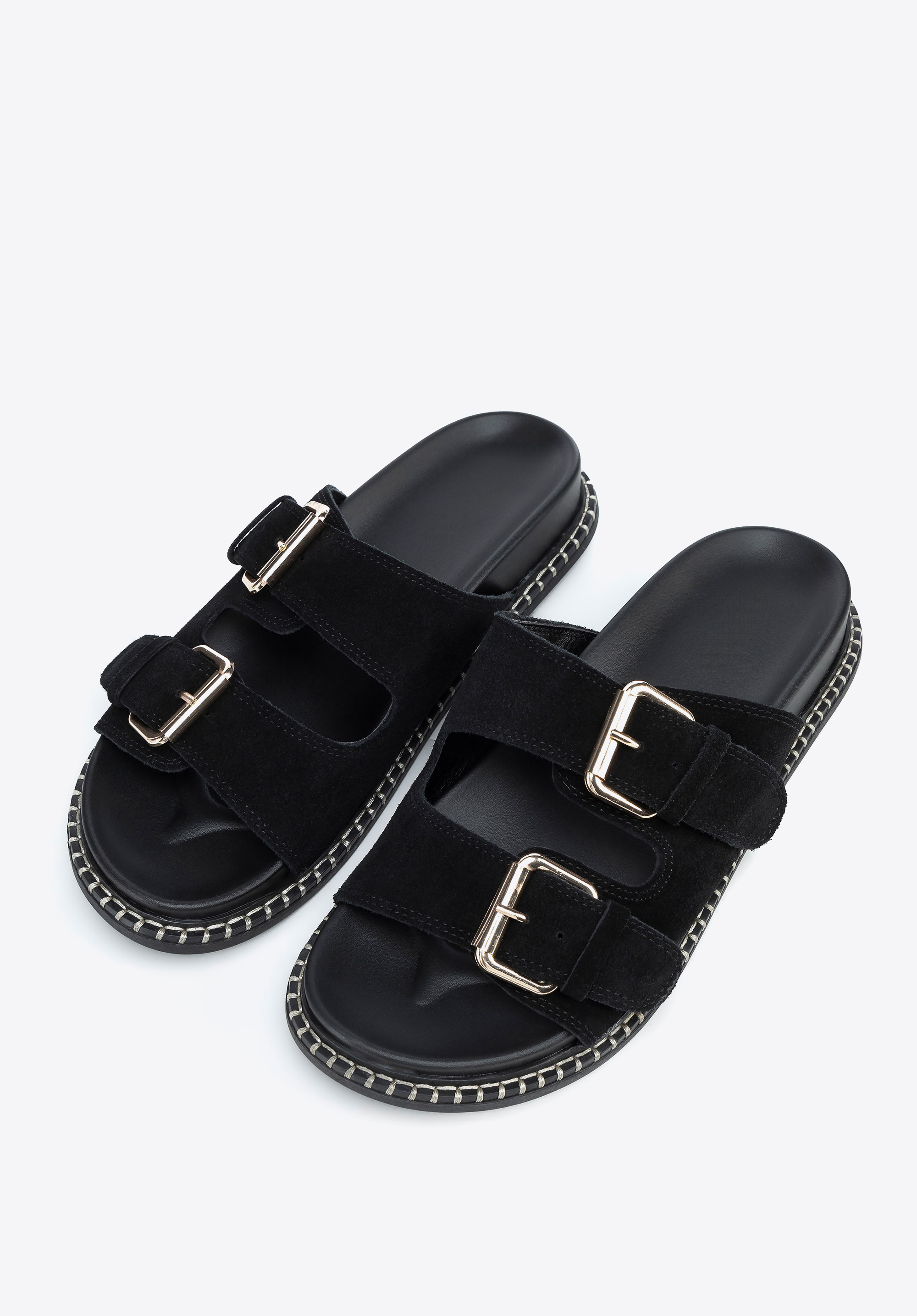 Damen-Flipflops aus Wildleder, schwarz, 100-D-403-1-40, Bild 1