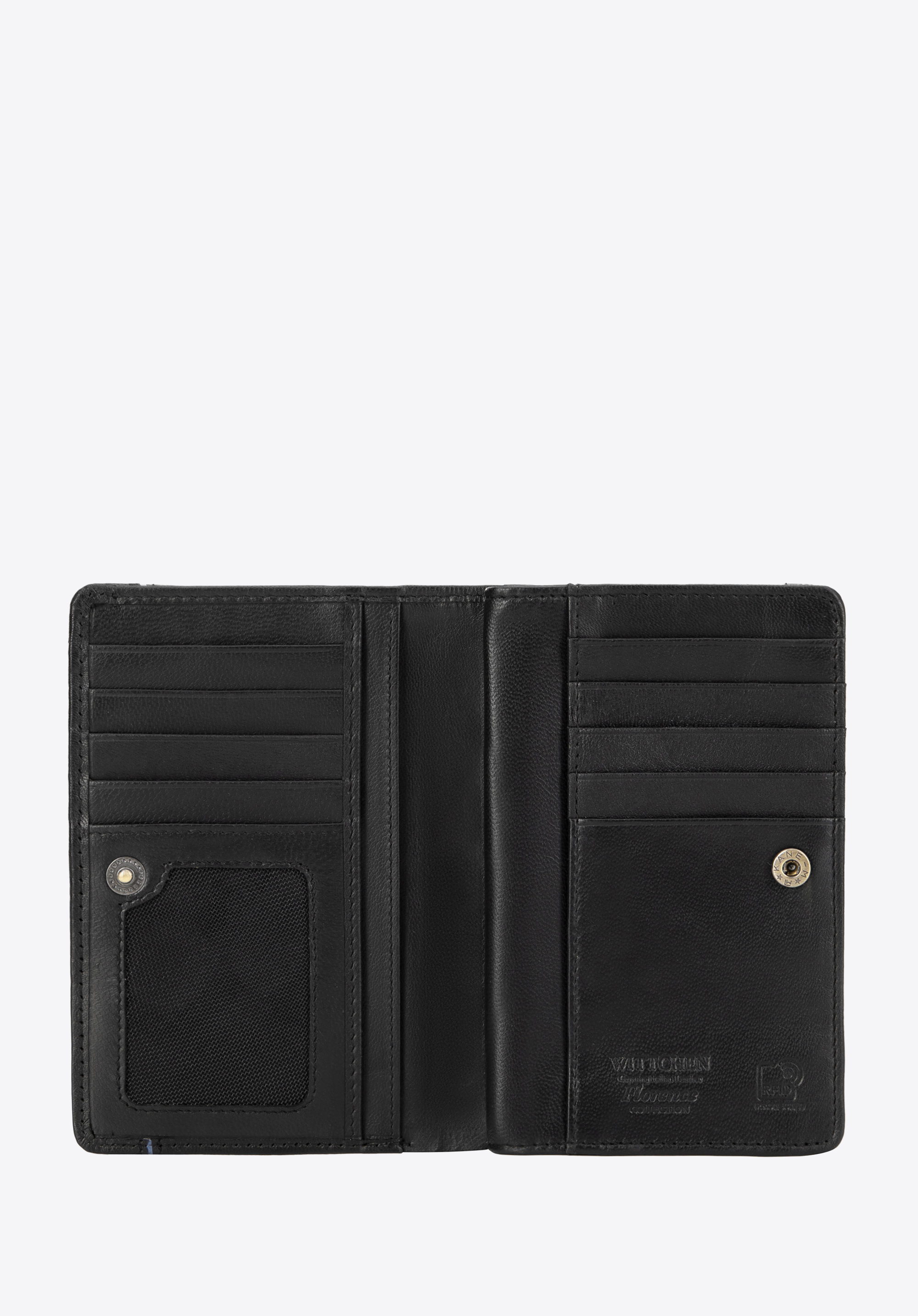 Damen Geldbörse aus Leder, mittelgroß, schwarz, 14-1-956-1, Bild 1