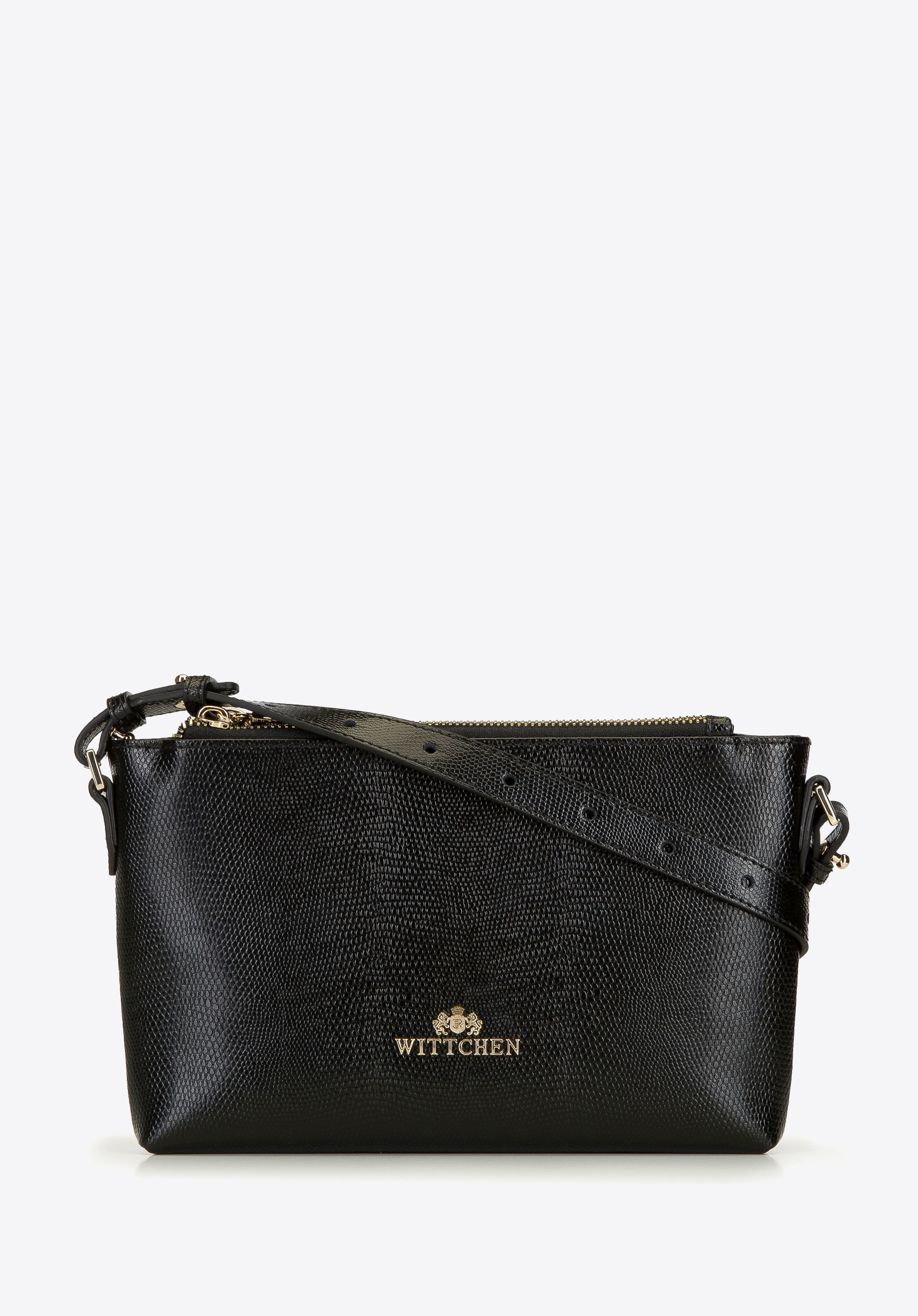 Damen-Gürteltasche 2in1 aus Echtleder in Lizard-Optik