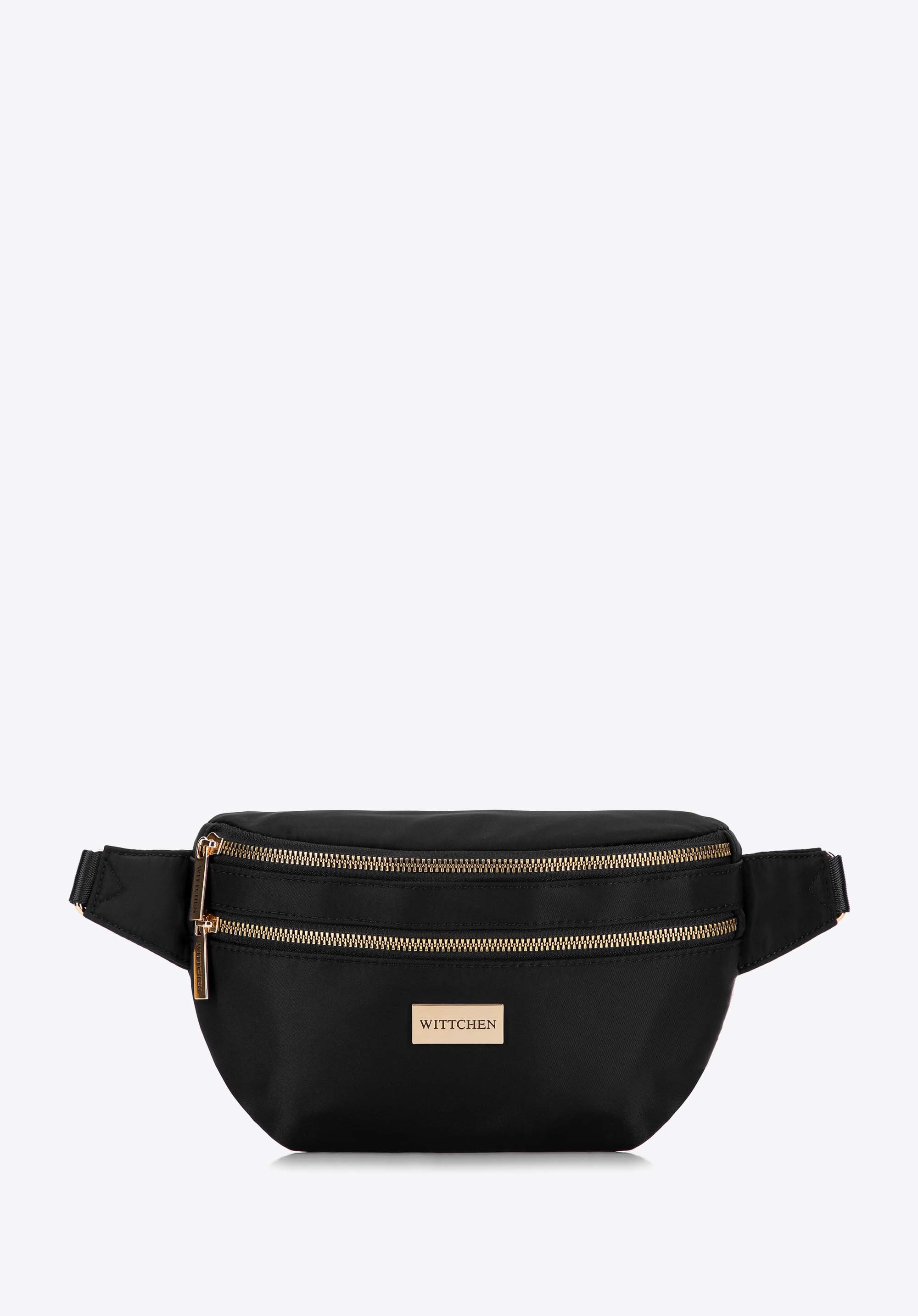 Damen-Gürteltasche aus Nylon mit verstellbarem Gürtel, schwarz, 29-4P-201-10, Bild 1