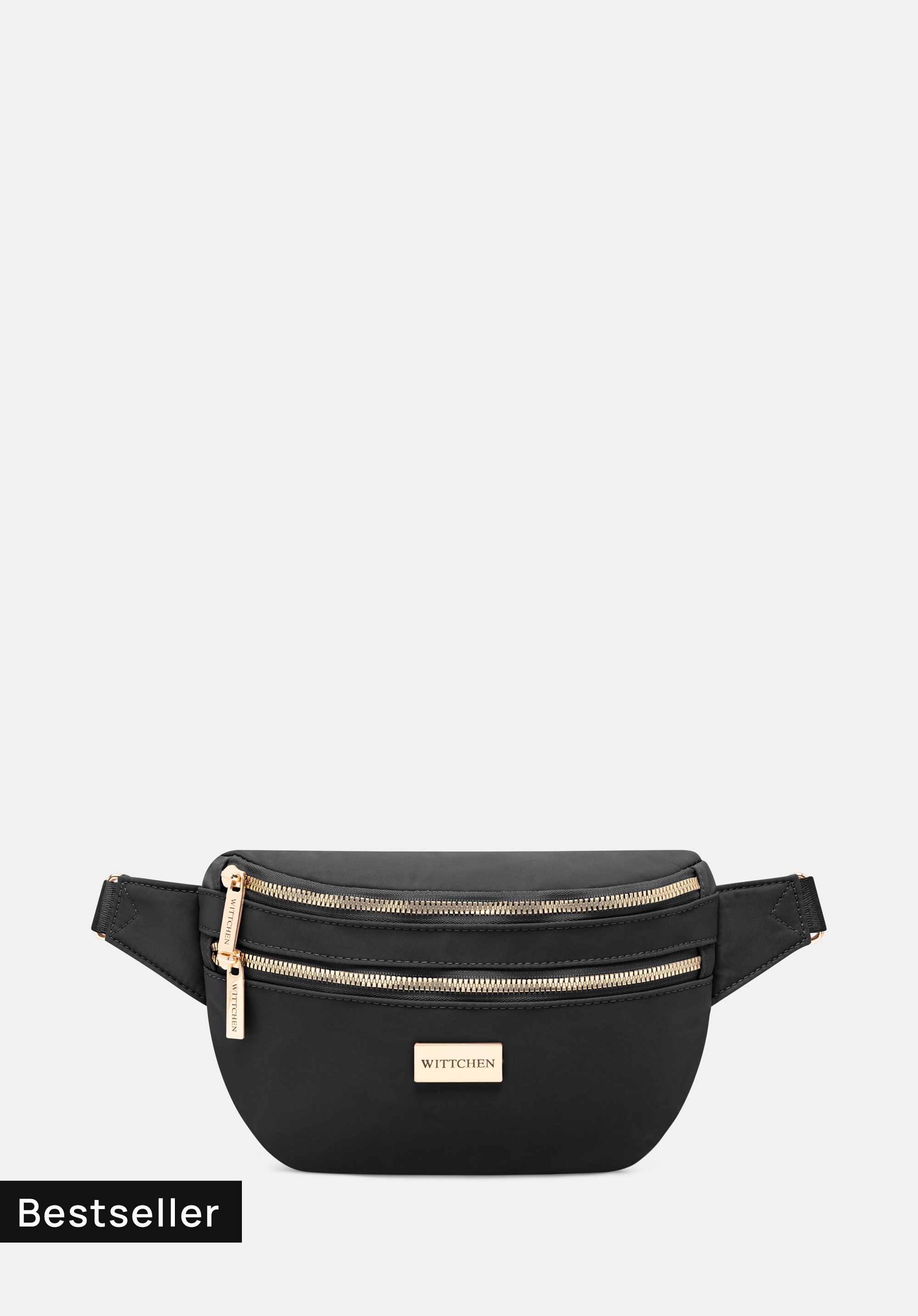 Damen-Gürteltasche aus Nylon mit verstellbarem Gürtel, schwarz, 29-4P-201-10, Bild 1