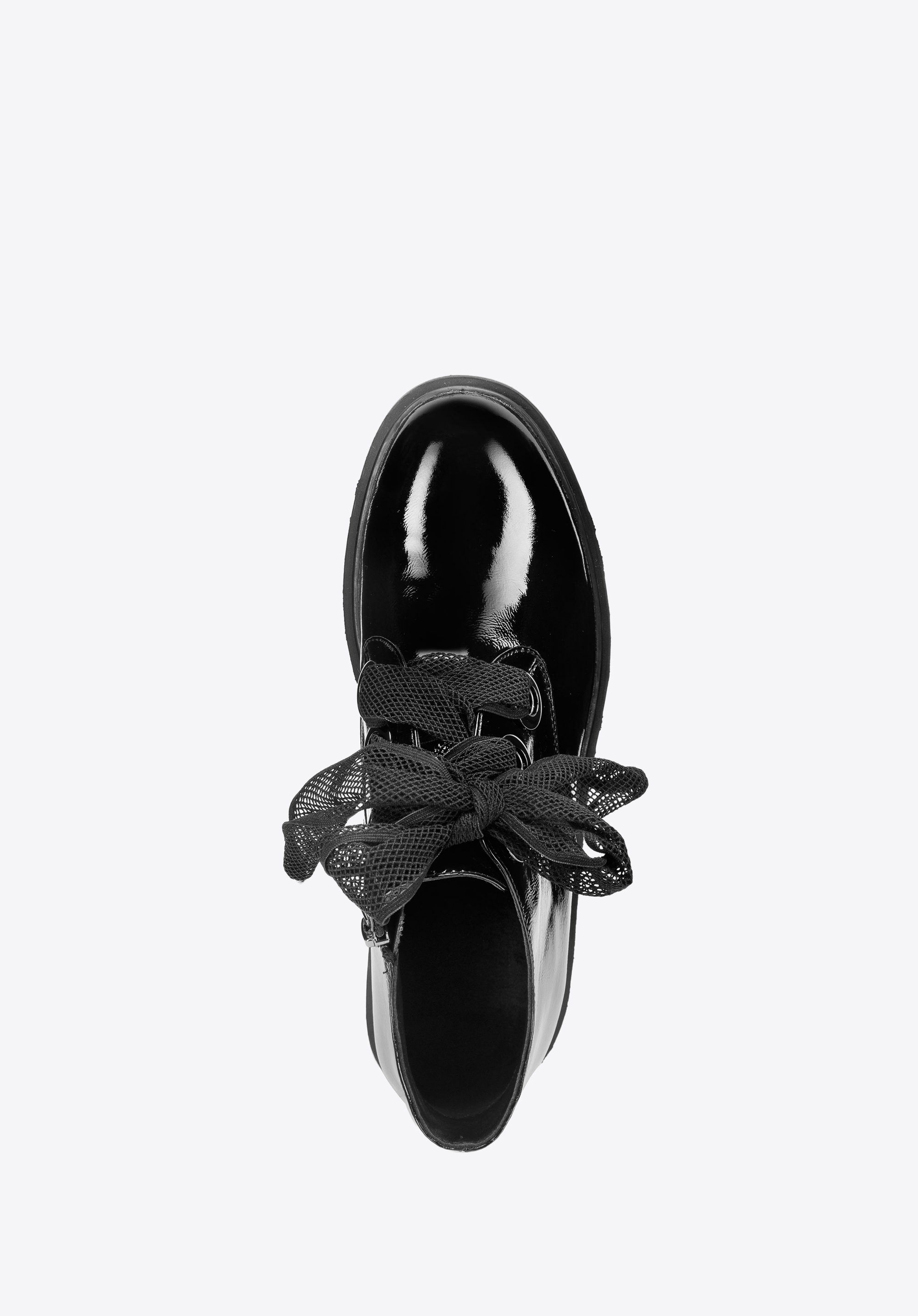 Damen-Halbschuhe aus Lackleder mit Schleife, schwarz, 93-D-956-1-36, Bild 1
