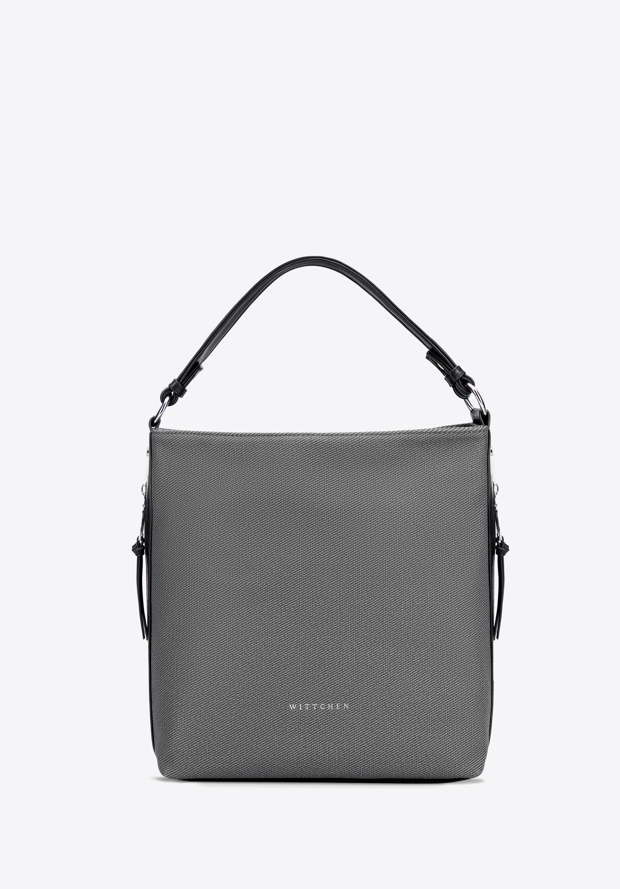 Damen-Umhängetasche mit Griff aus Kunstleder, schwarz, 101-4Y-715-1, Bild 1