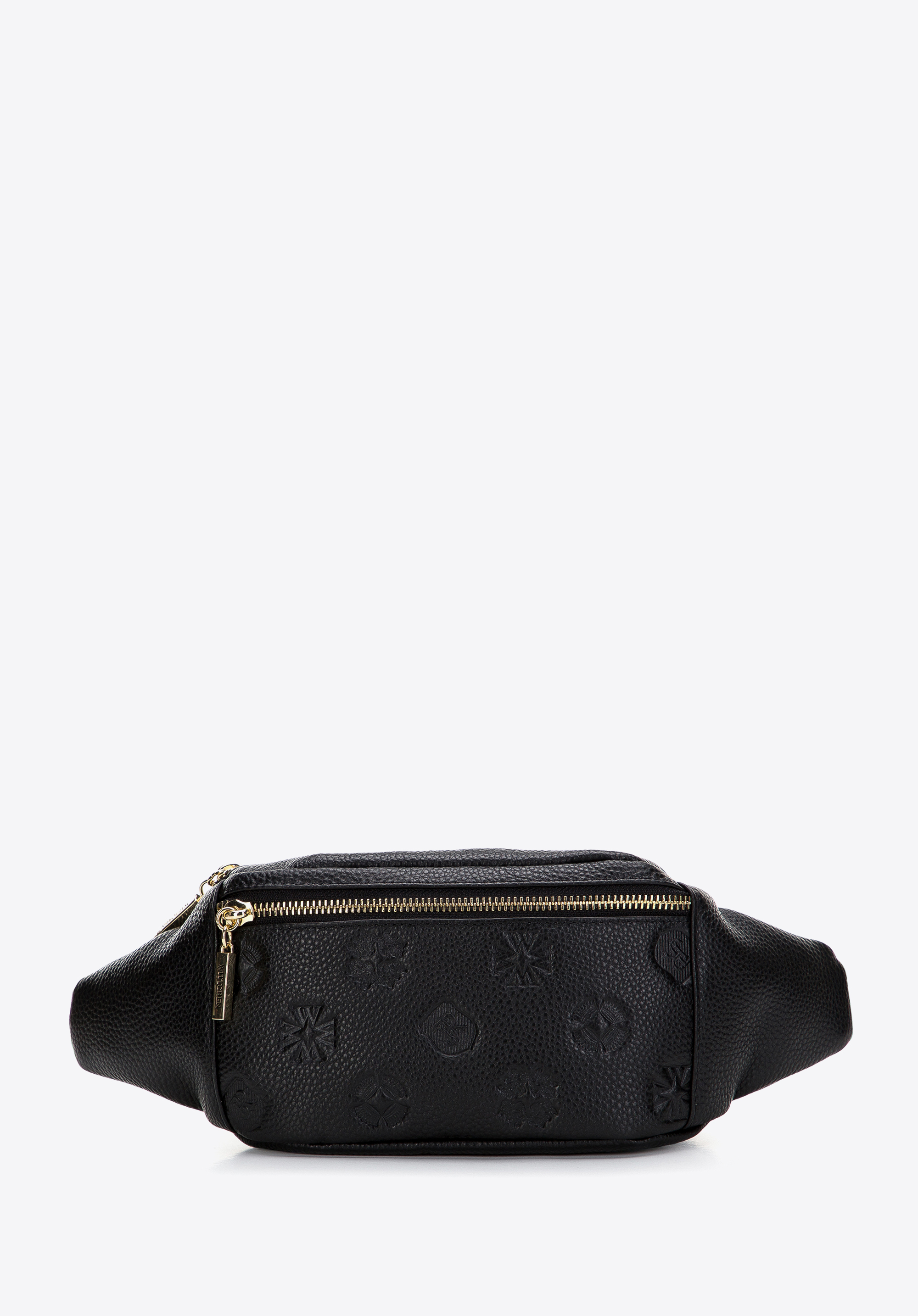 Gürteltasche für Damen aus Leder mit Monogramm, schwarz, 97-3E-633-1, Bild 1