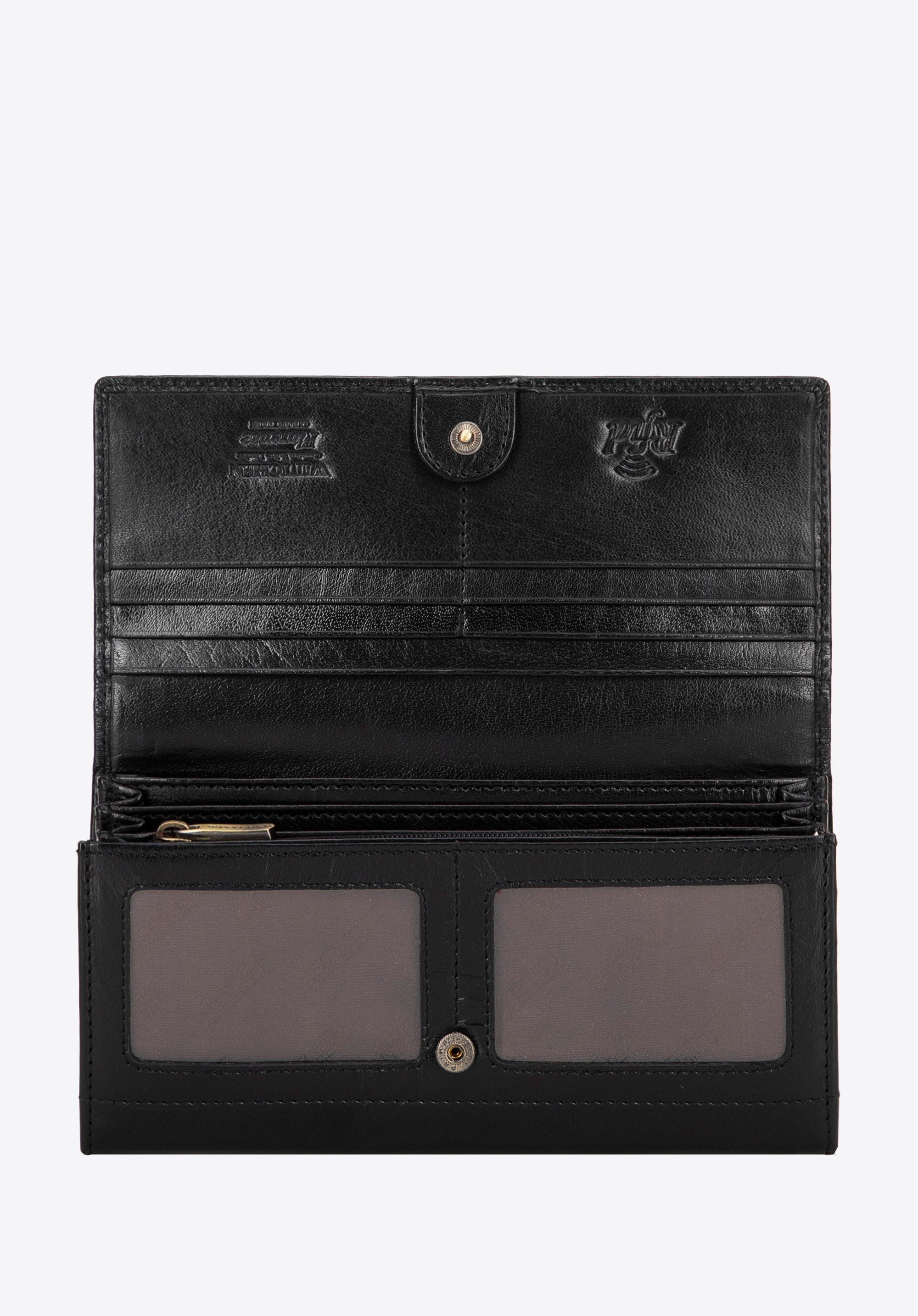 Damen Geldbörse aus Leder, schwarz, 14-1-052-LG1, Bild 1