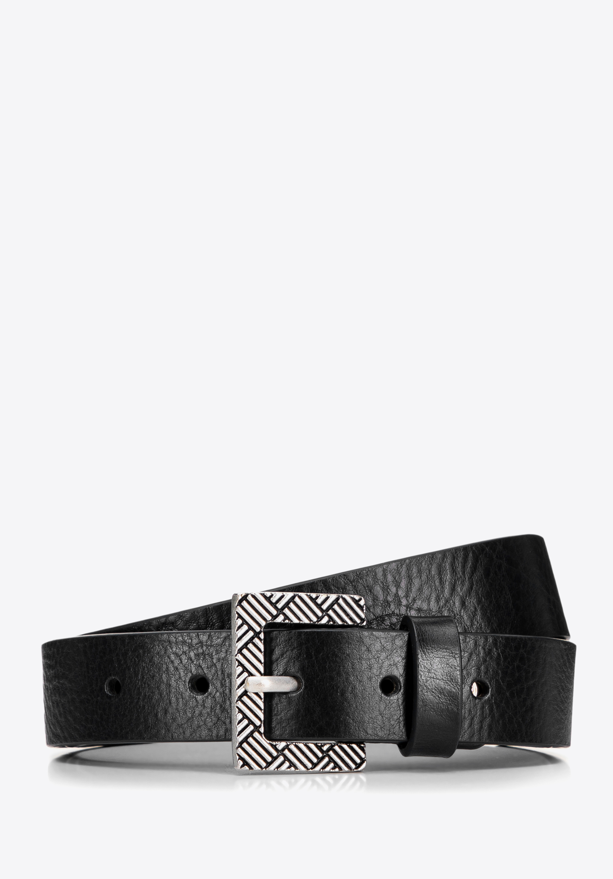 Damen-Ledergürtel mit Schnalle, schwarz, 99-8D-119-1-L, Bild 1