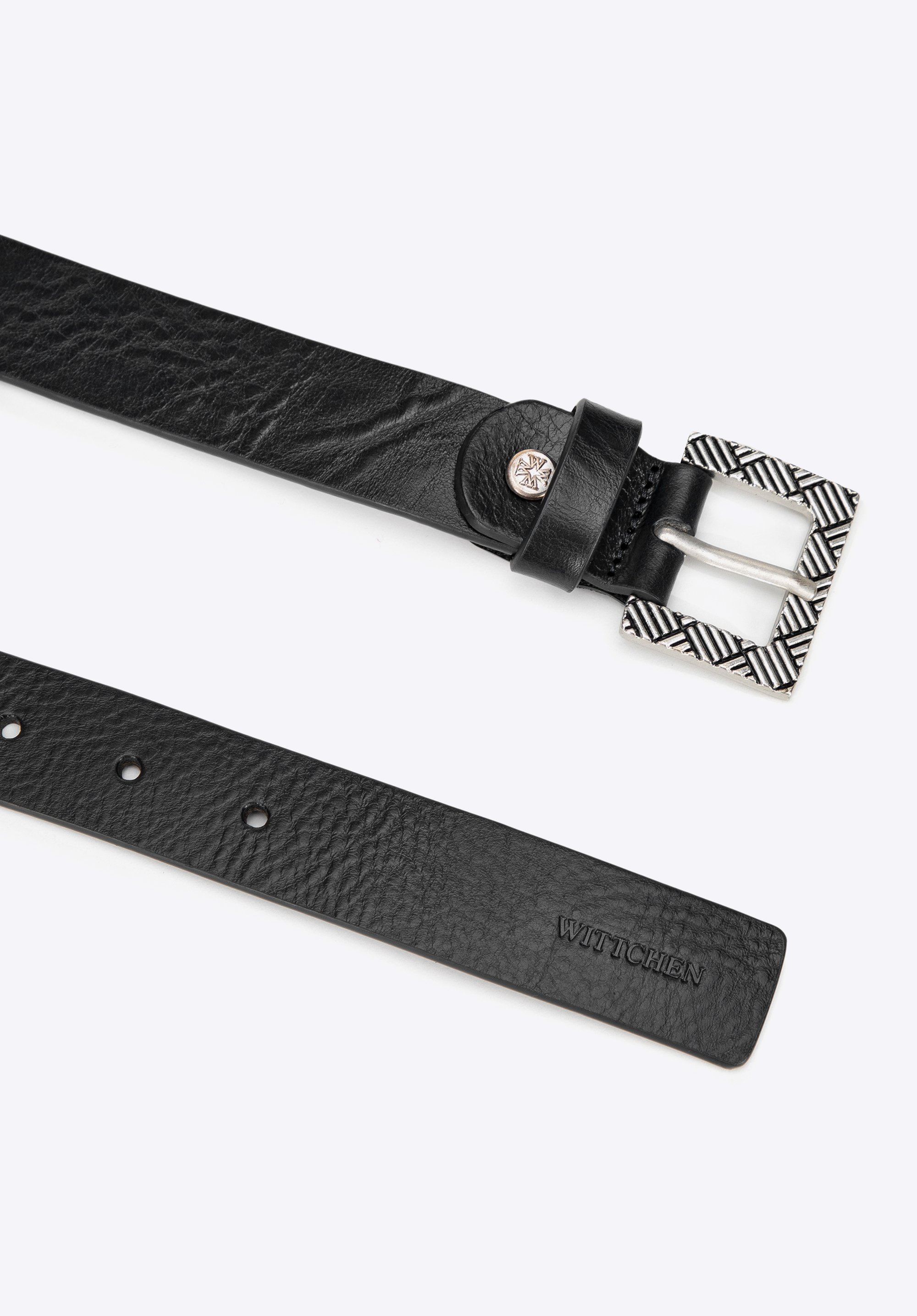 Damen-Ledergürtel mit Schnalle, schwarz, 99-8D-119-1-L, Bild 1