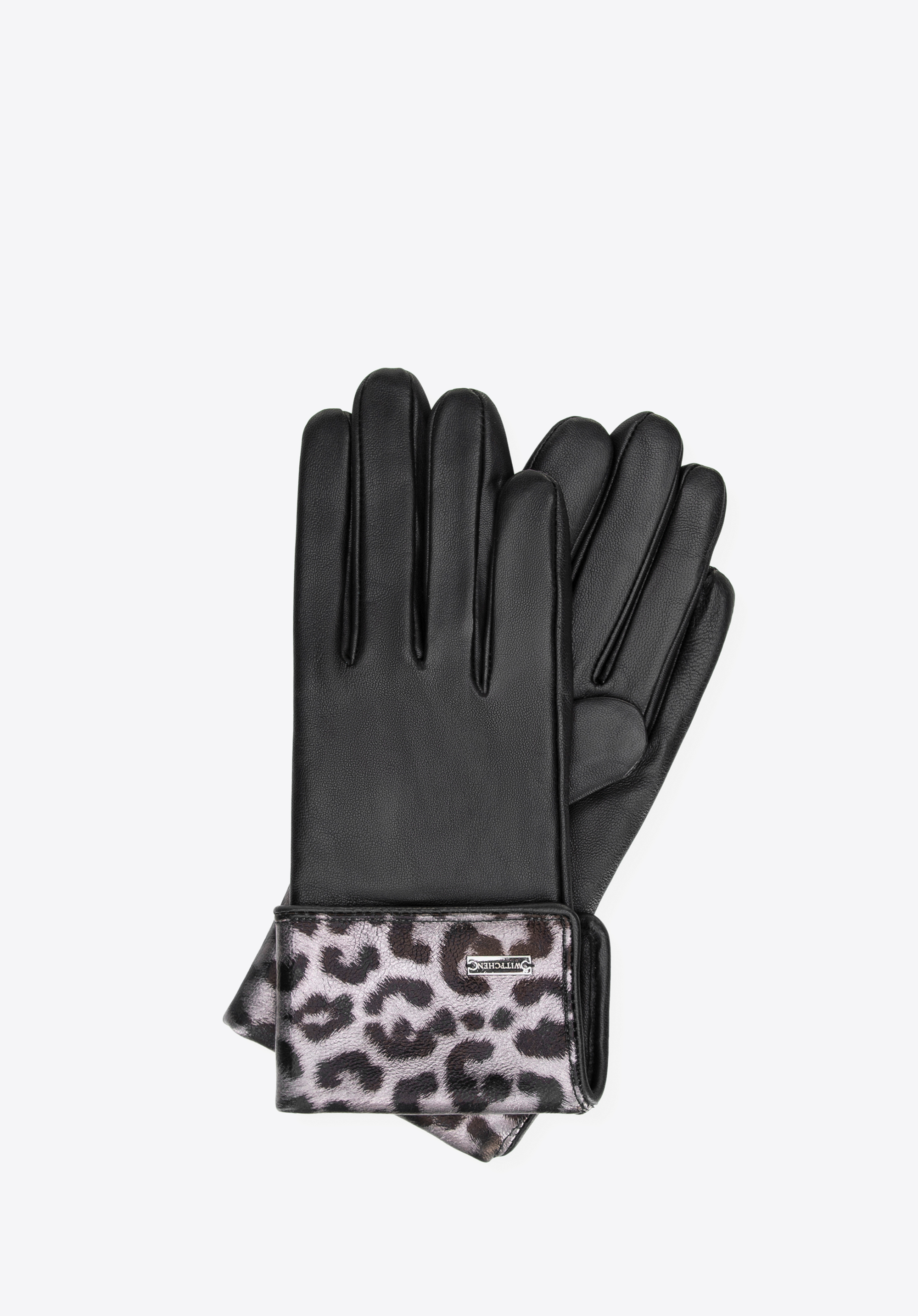 Damen-Lederhandschuhe mit Leopardenmuster, schwarz, 39-6L-030-14-XL, Bild 1