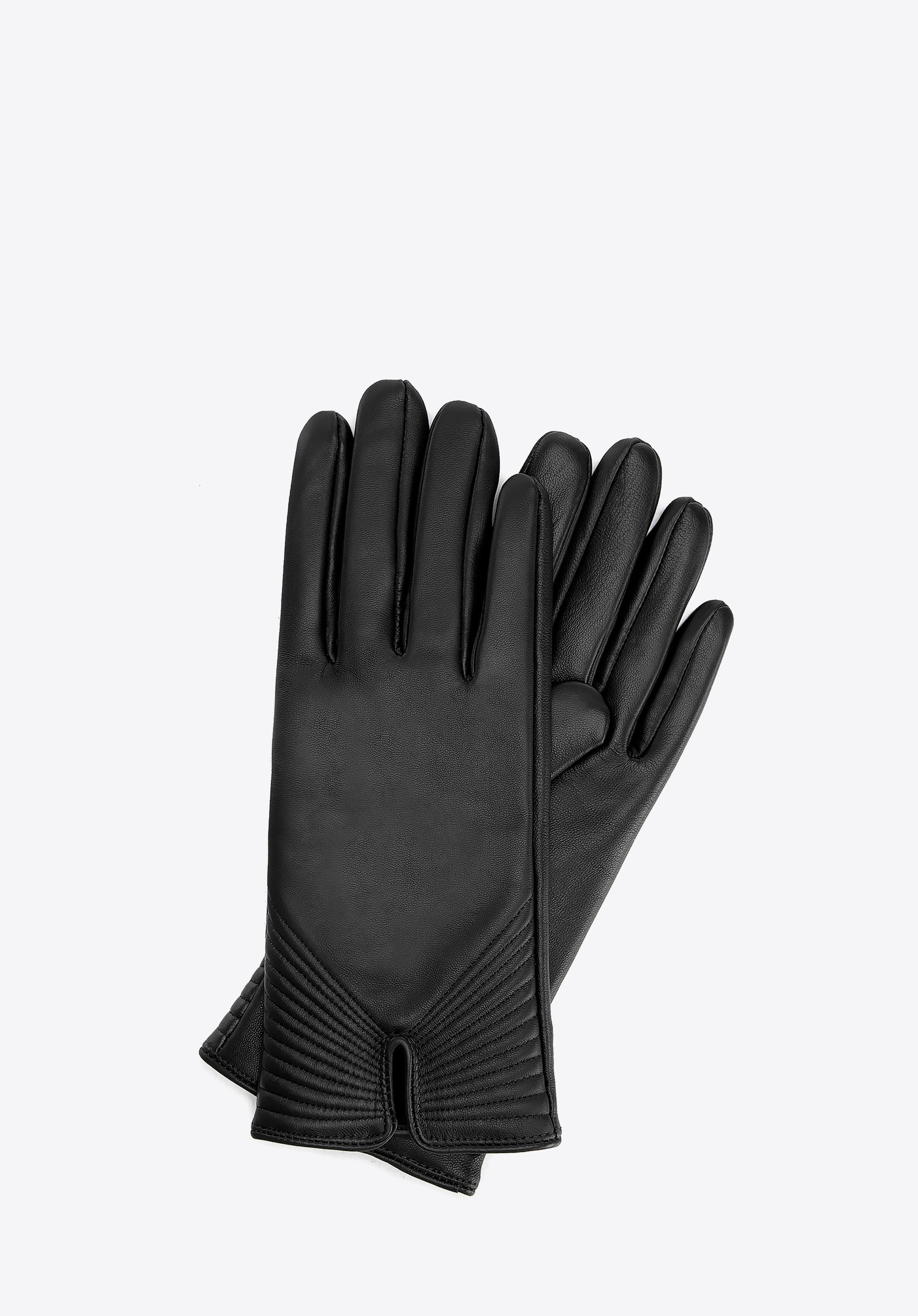 Damen Lederhandschuhe mit Wolle, schwarz, 44-6A-705-1-L, Bild 1